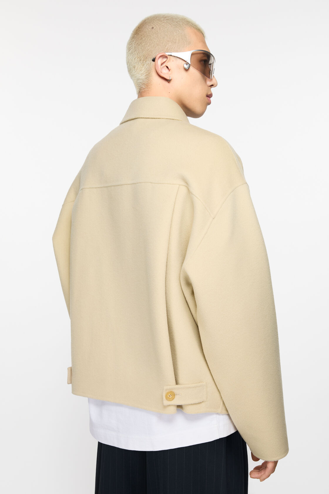 Wool zipper jacket, Oat beige, 2000x