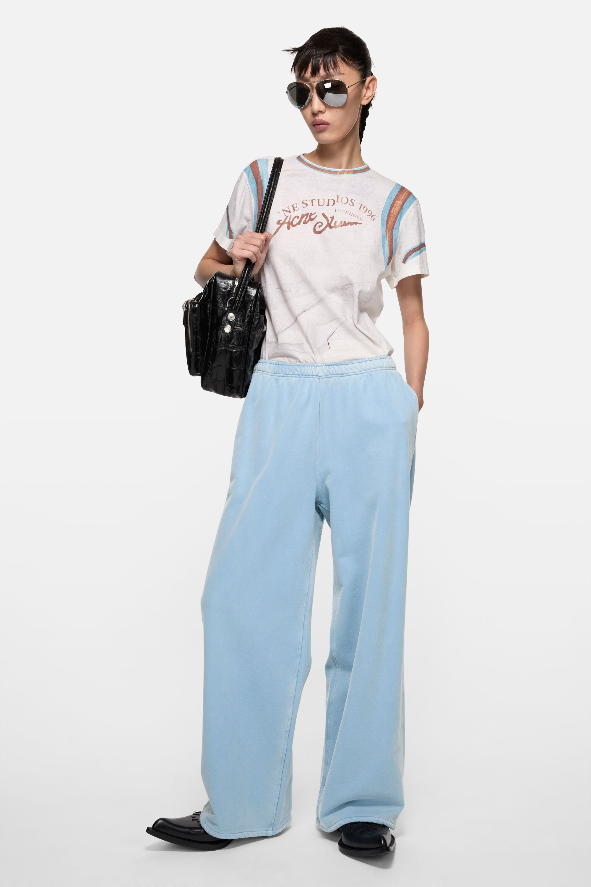 新品タグ付✨ADORE SWEAT 2024 プルオーバー 定価3万 Acne Studios - ウォッシュ加工スウェットパンツ - ダーティーブルー