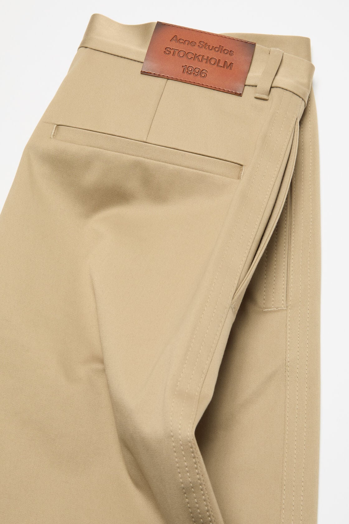 Cotton satin trousers, Dusty beige, 2000x