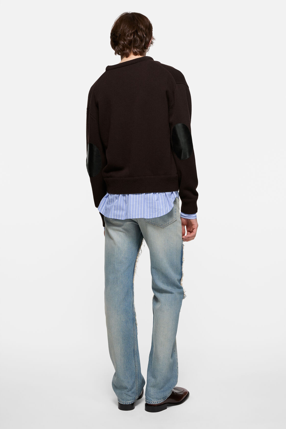 layered wool sweater, Dark brown, 2000x