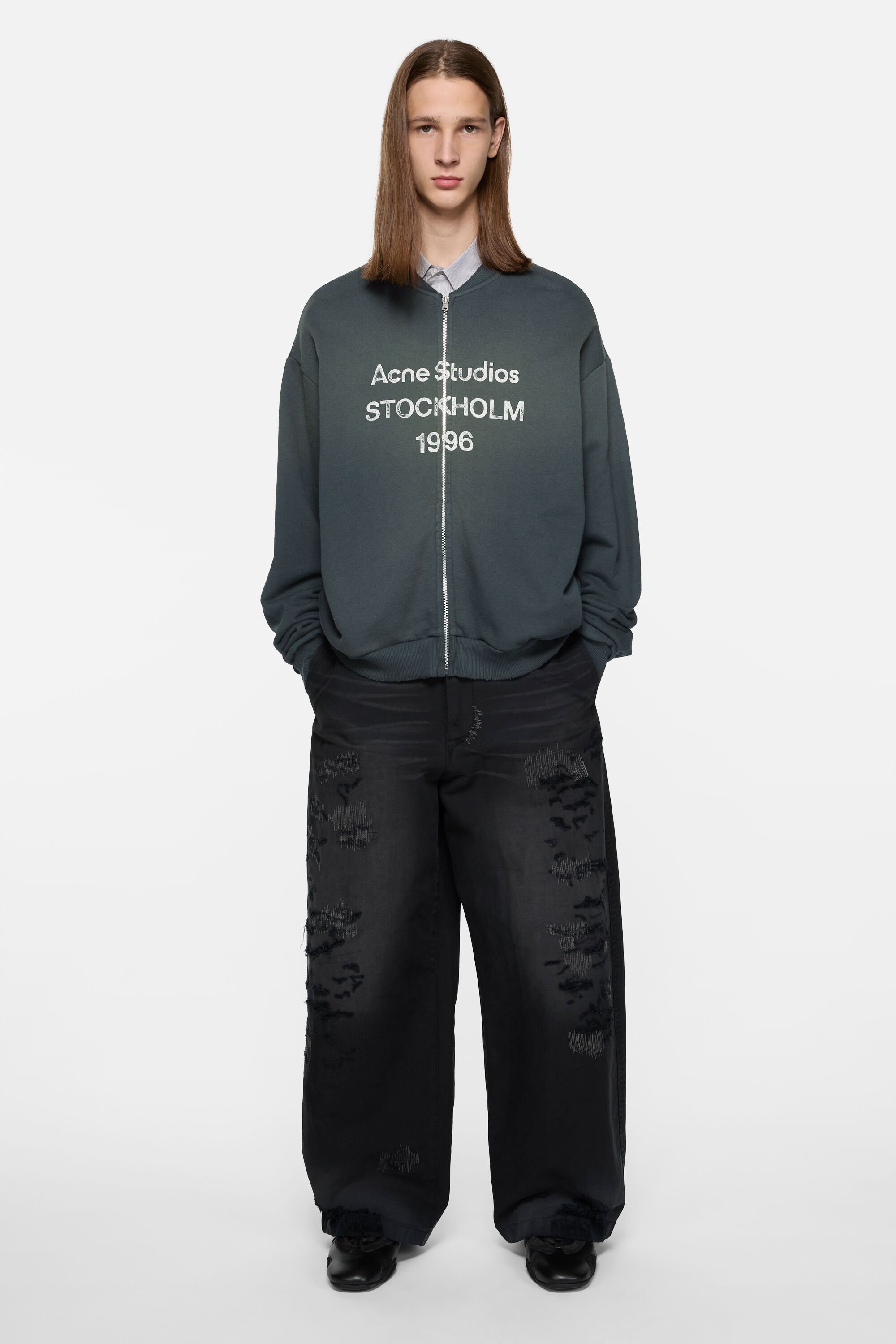 Acne Studios - Zip sweater logo - Black