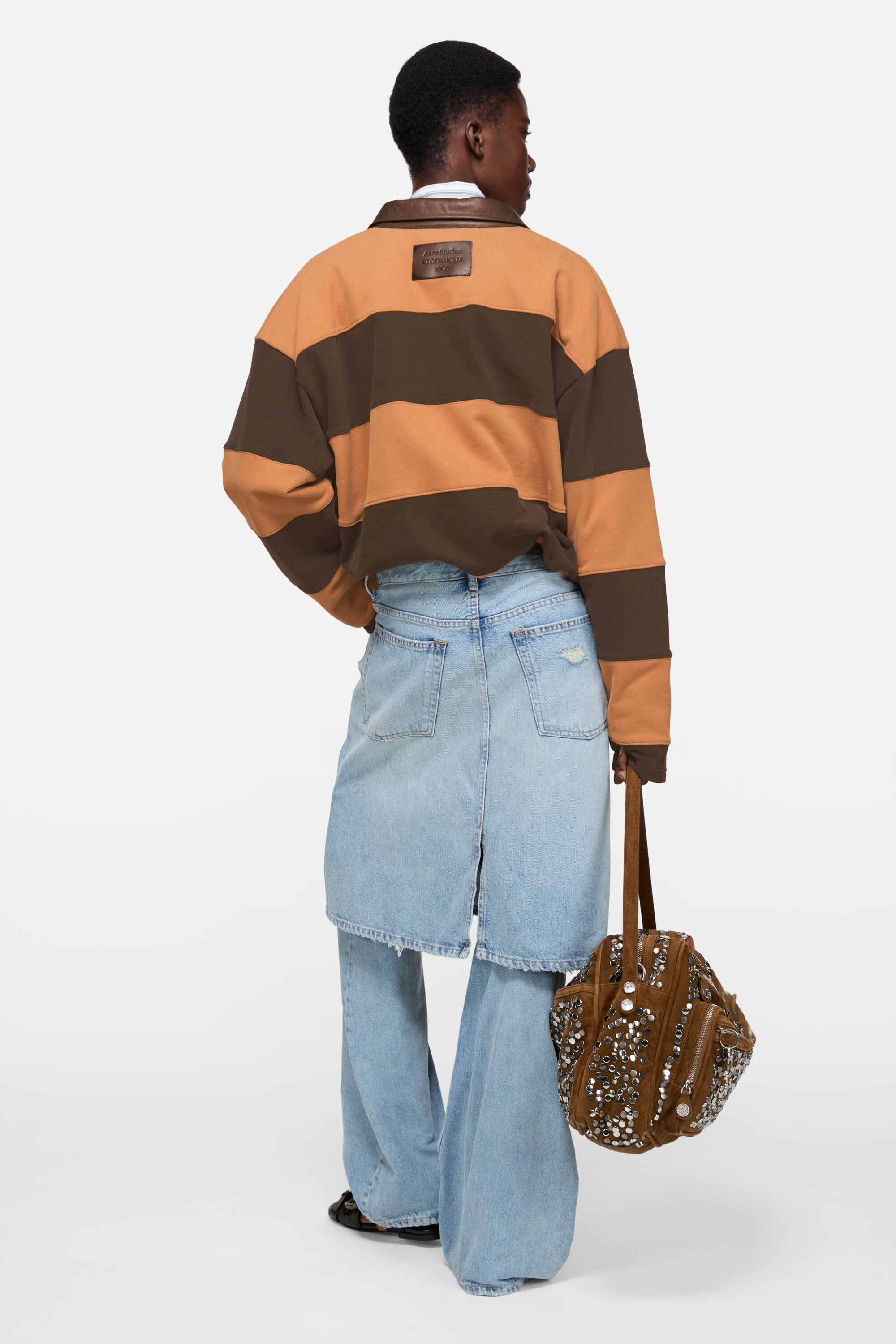 Acne Studios - Layered denim trousers - Light blue