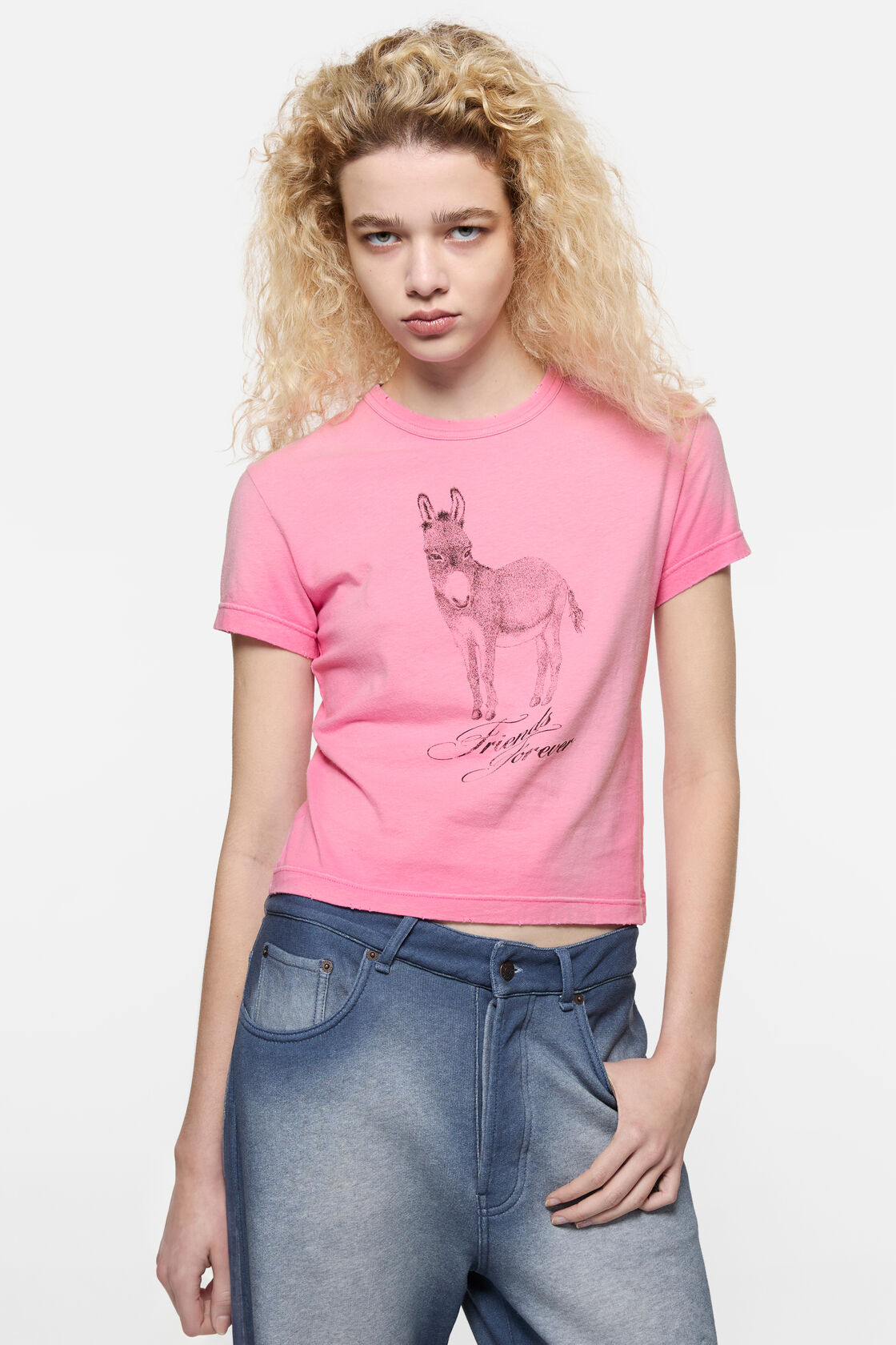 Fitted graphic t-shirt, Pink, 2000x