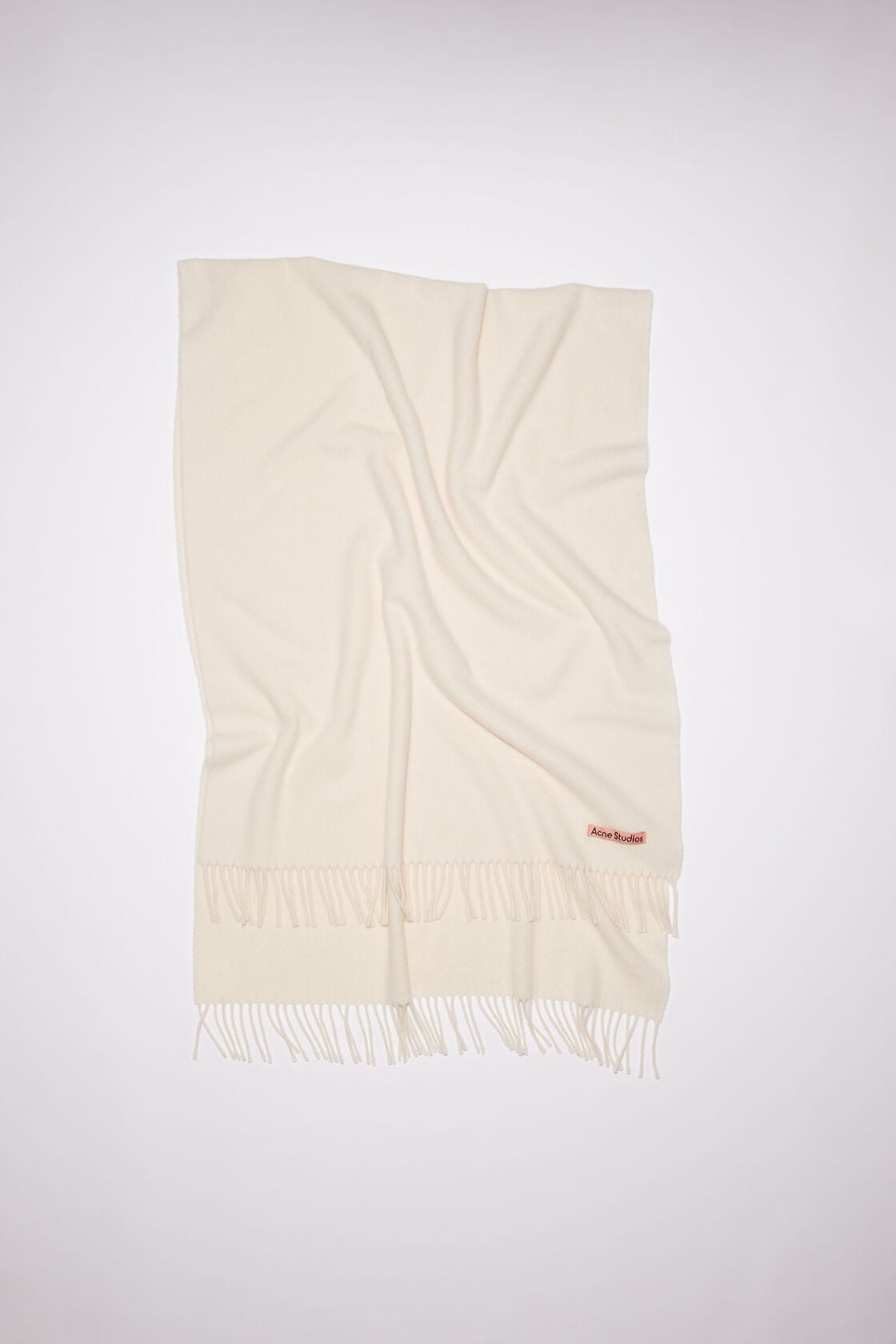 Fringe wool scarf - oversized, Warm white, 2000x