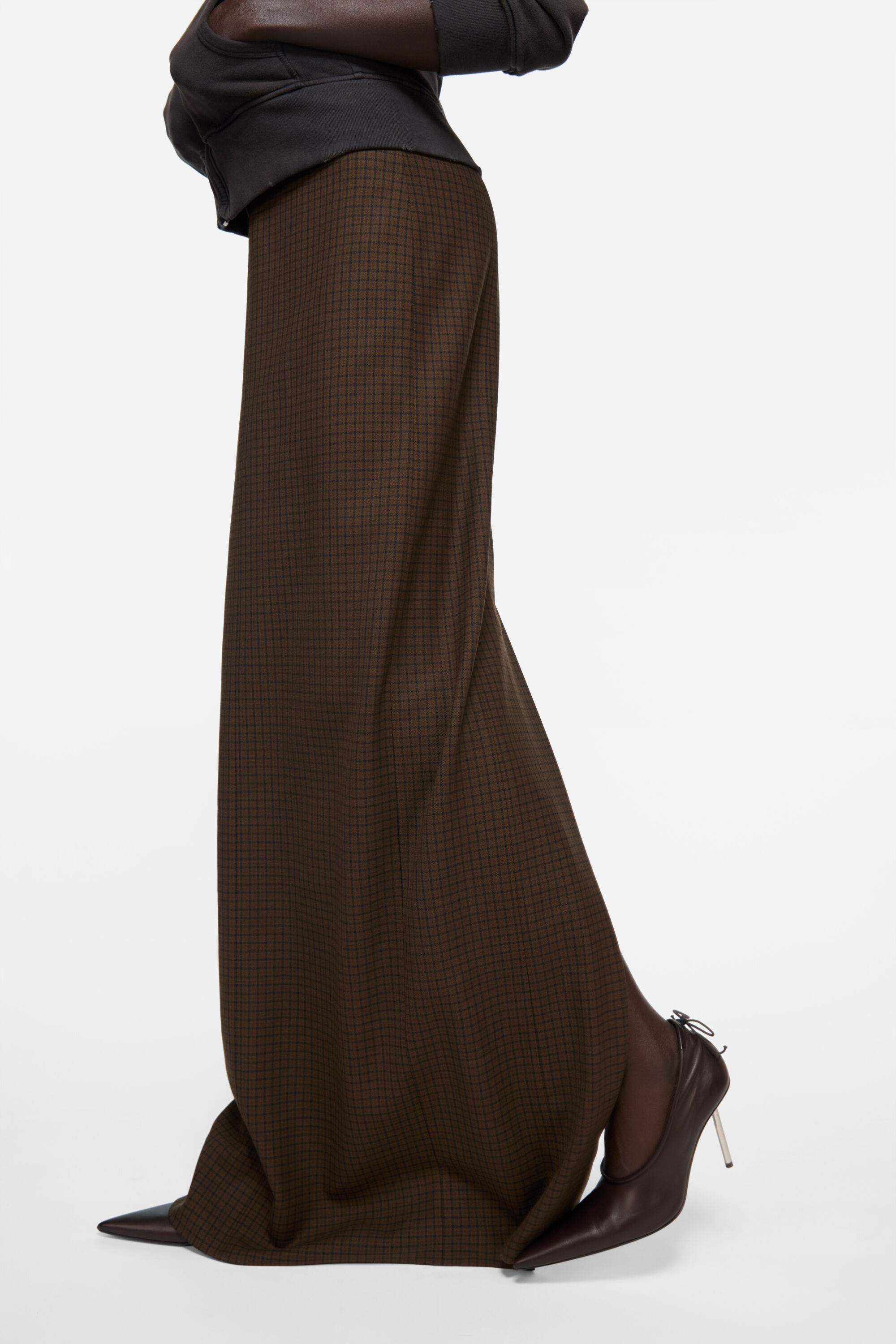 美品 Acne Studios ウール ハイウエスト チェック スカート アクネ Acne Studios - ウールチェックスカート - マルチブラウン