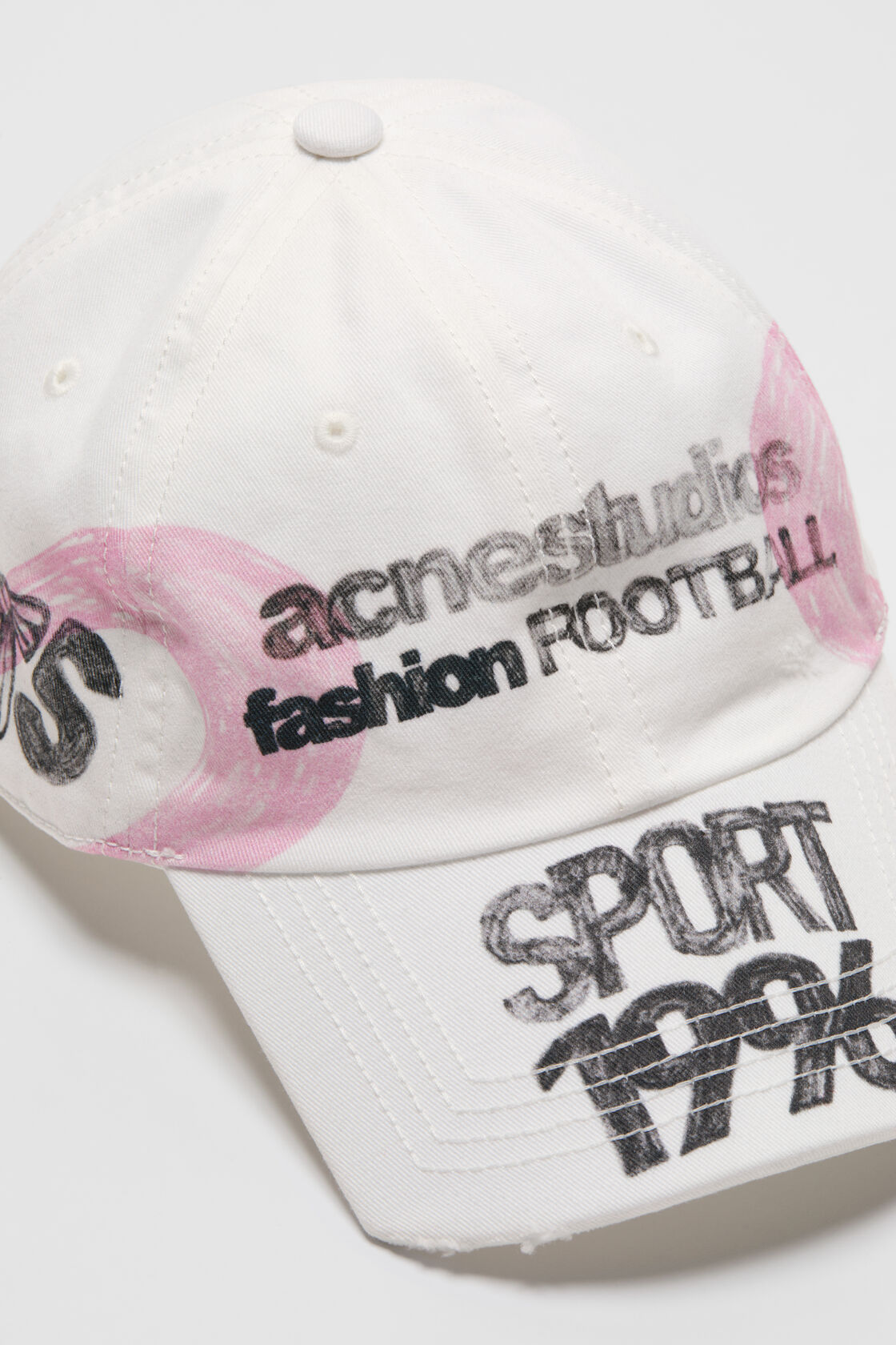 Distressed logo cap, White, 2000x