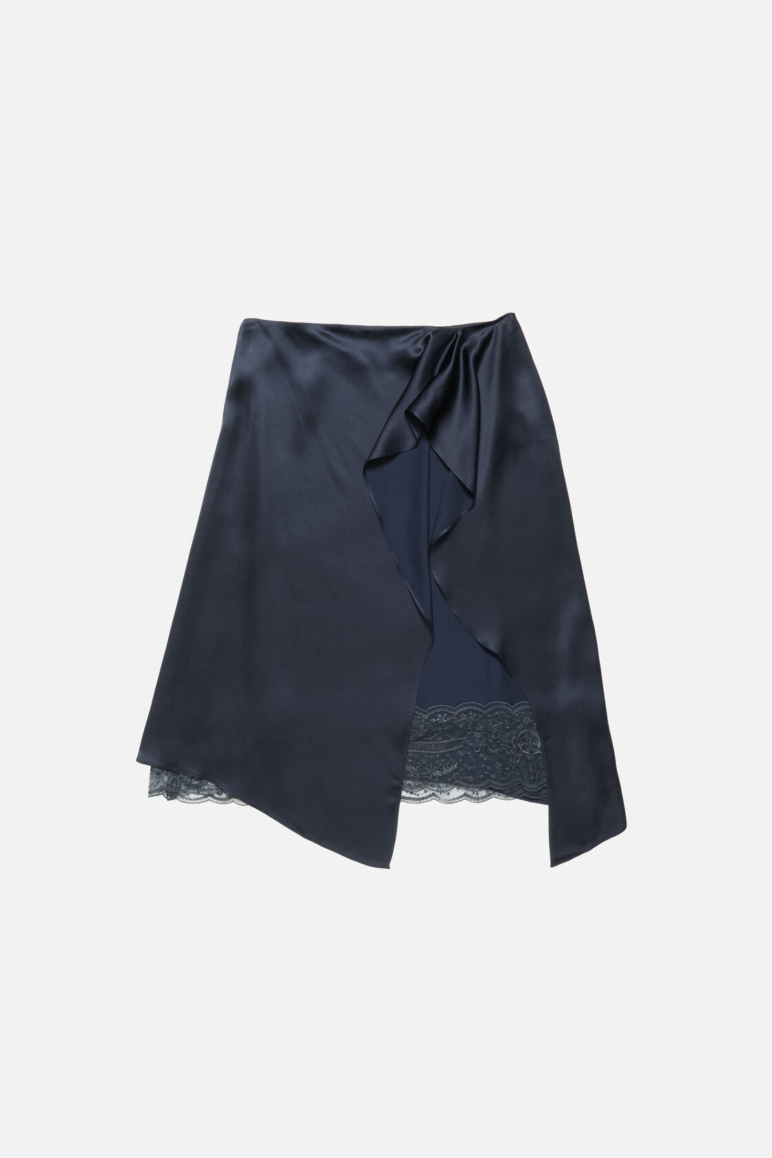Layered silk skirt, Navy blue, 2000x