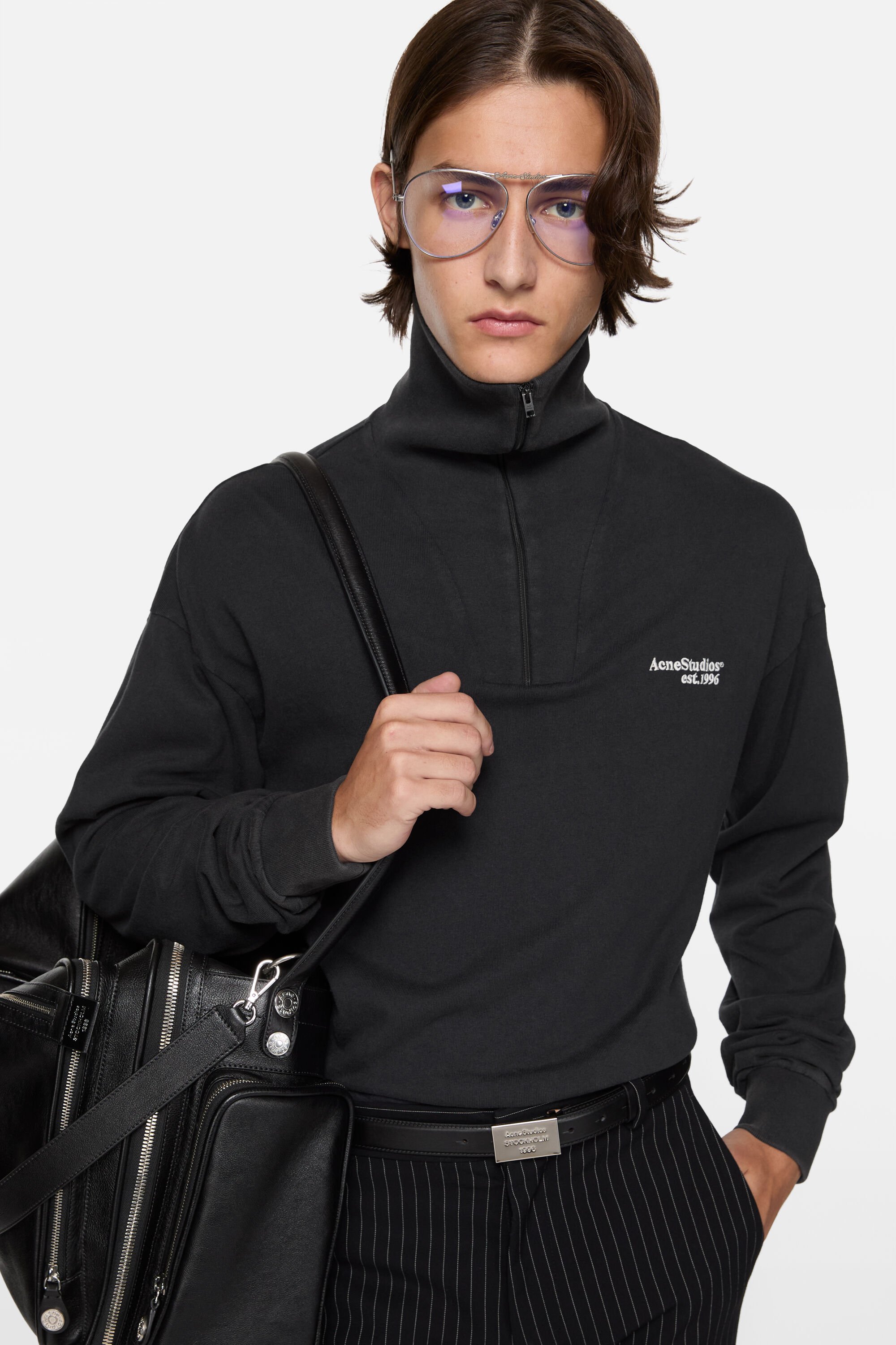 Acne Studios - Zip-up logo sweatshirt - Black