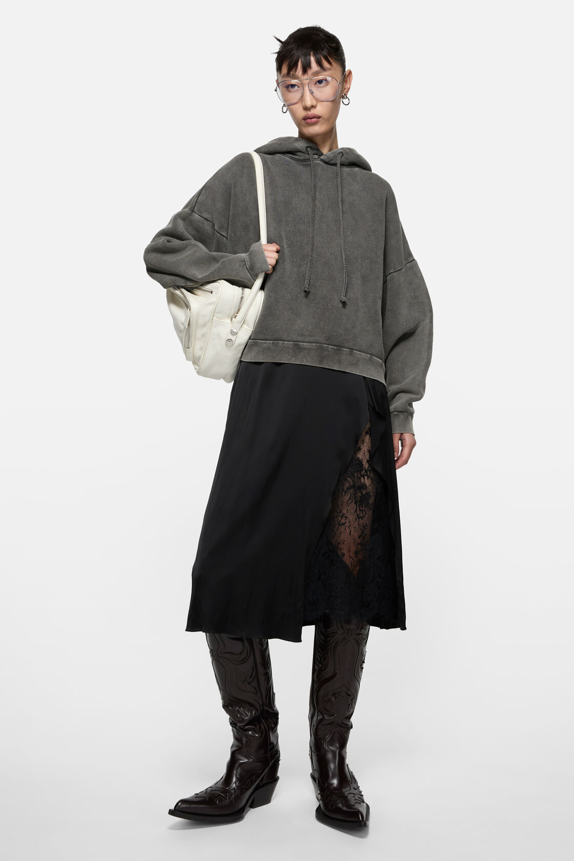 Hooded sweater logo patch, Faded black, 2000x