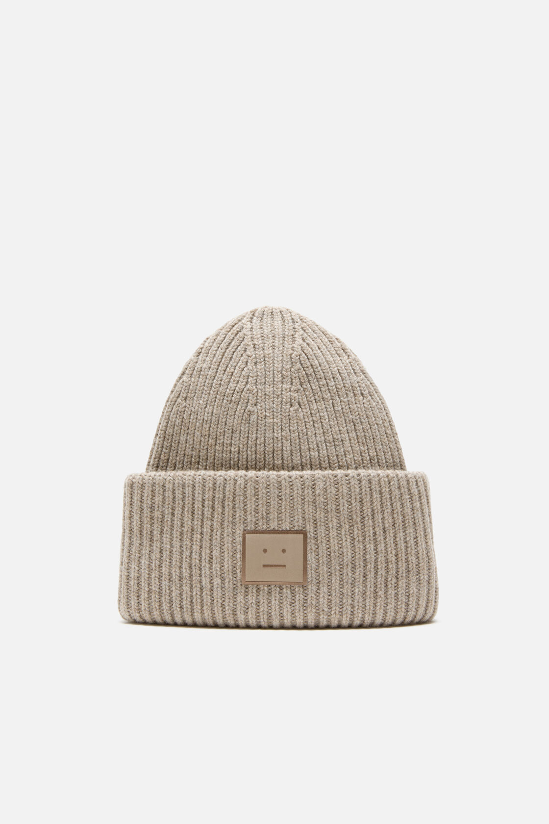 Large face logo beanie - Yak, Greige melange, 2000x