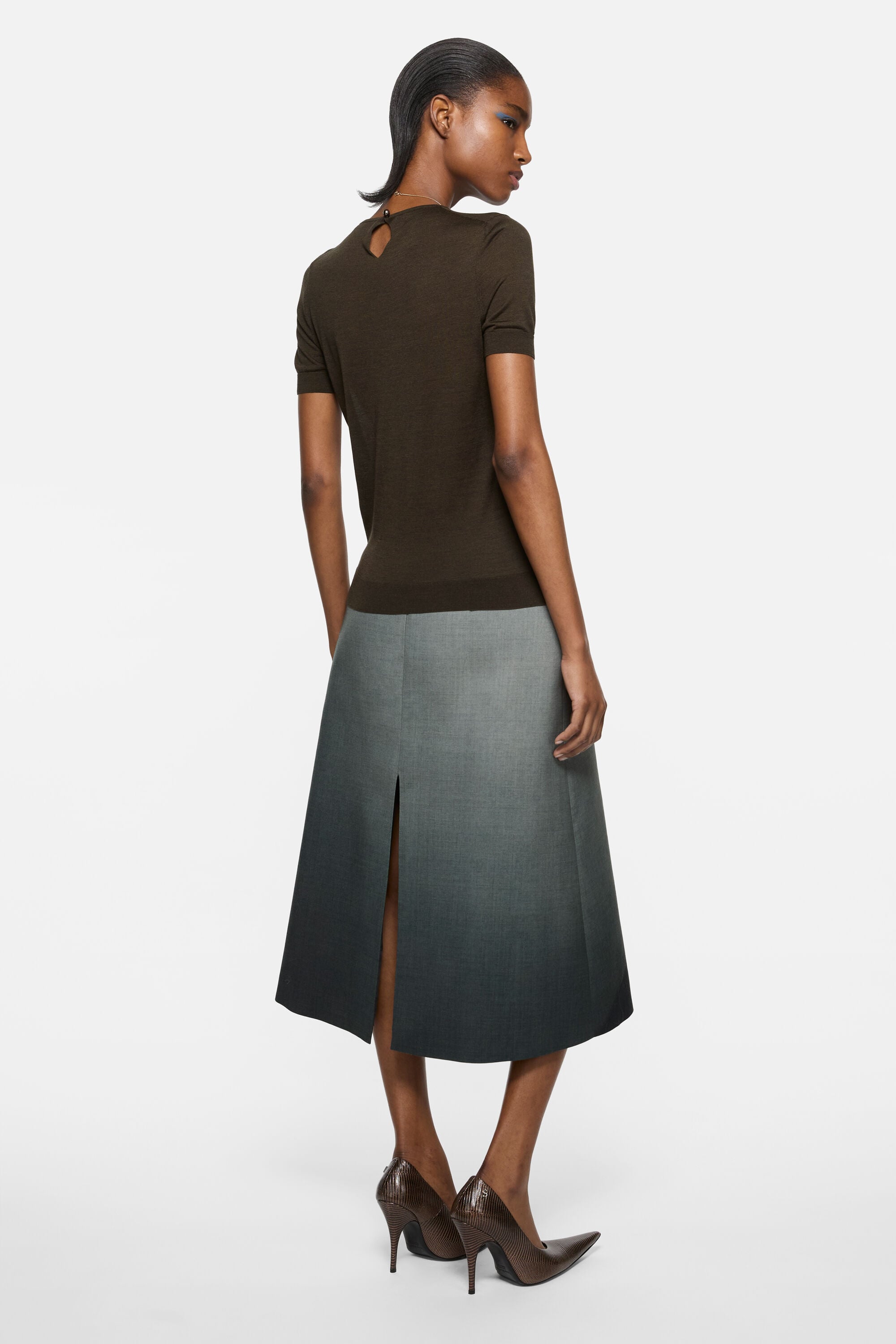 Acne Studios - Silk knit top - Dark brown