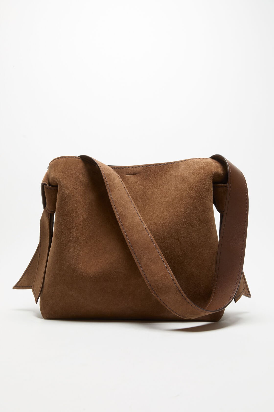 Musubi suede midi bag, Cognac brown, 2000x