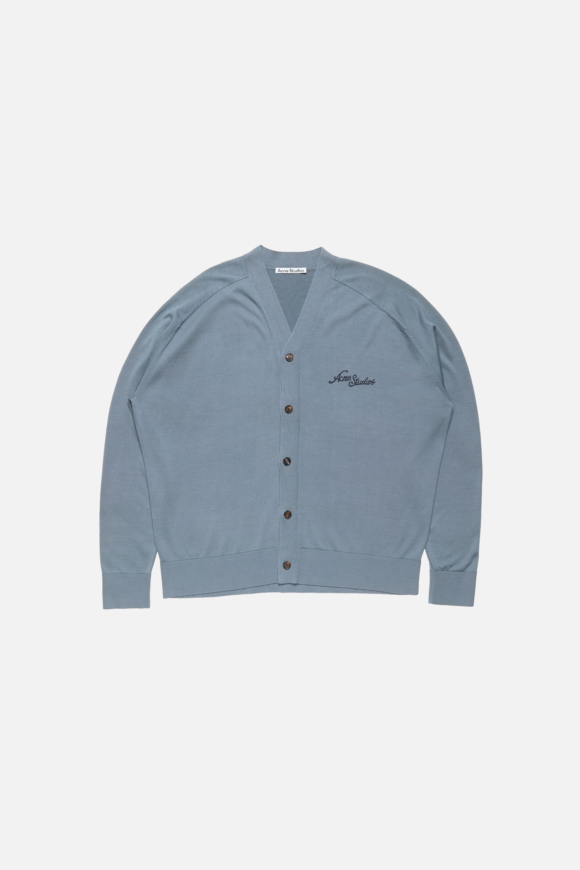 Acne Studios - Silk v-neck cardigan - Dusty blue