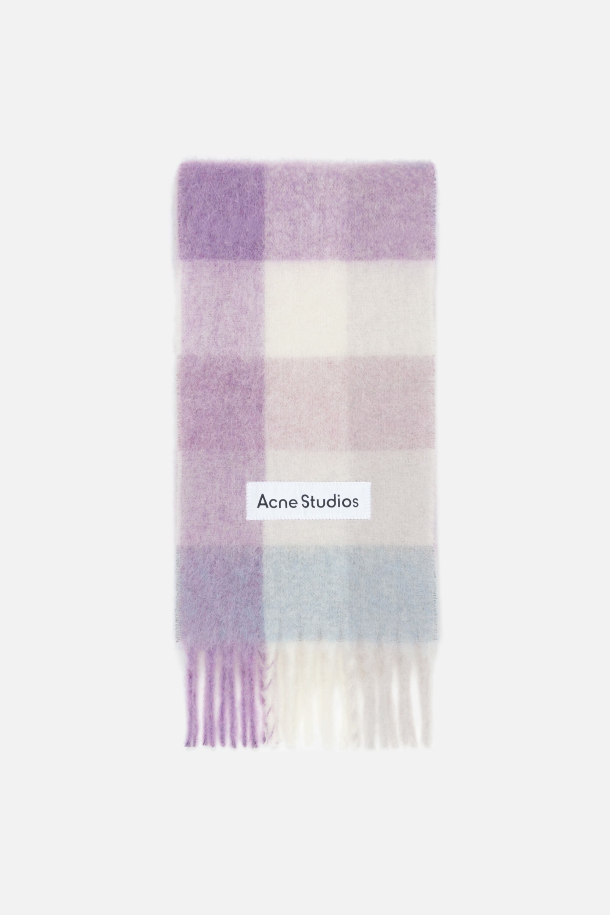 Acne Studios - Mohair checked scarf - Lilac/white