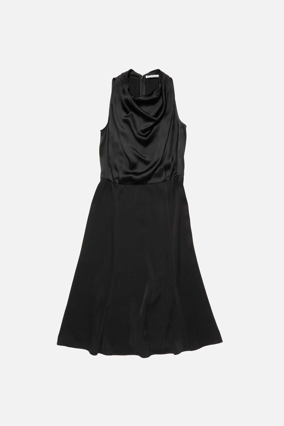Satin midi dress, Black, 2000x