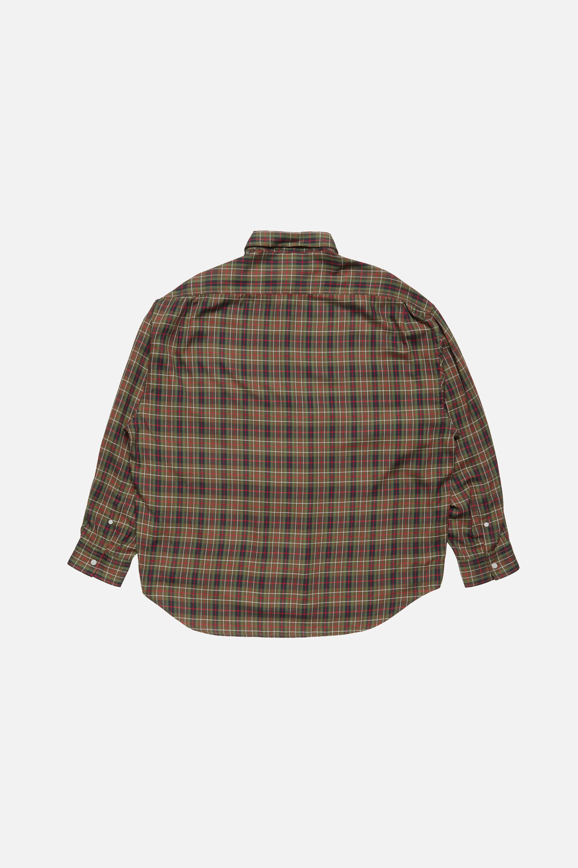 Acne Studios - フランネルボタンアップシャツ - グリーンマルチ