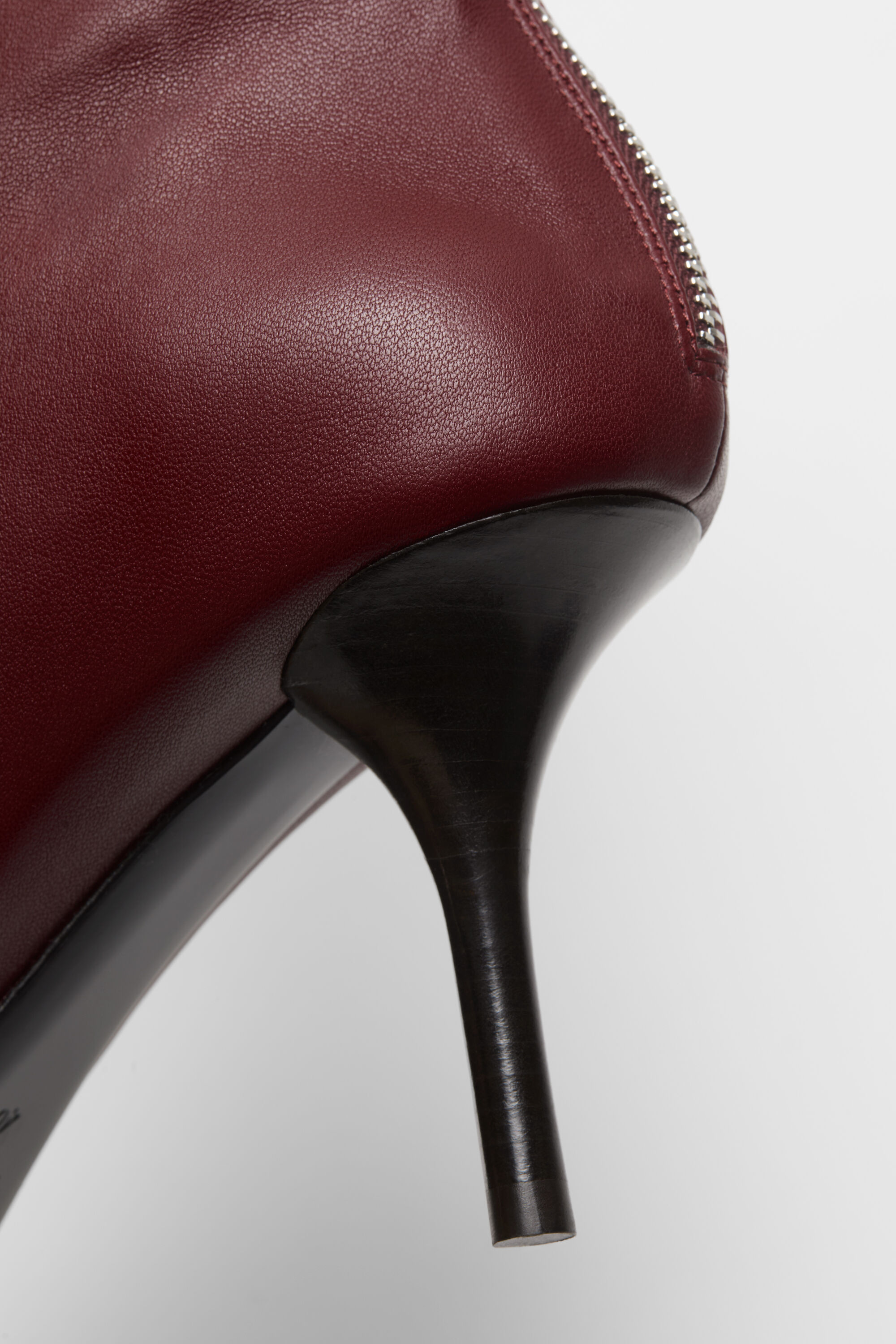 Acne Studios - レザーアンクルブーツ - ワインレッド