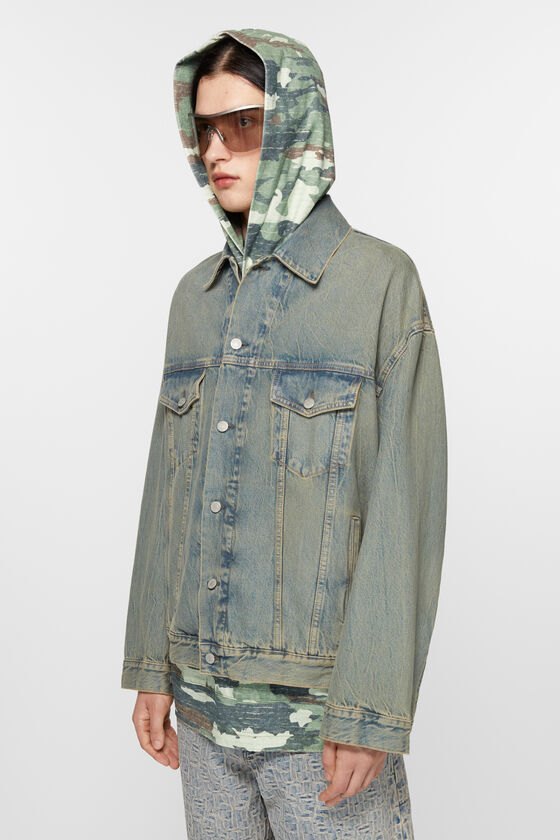 Acne Studios Denim jacket Oversized fit Blue/beige