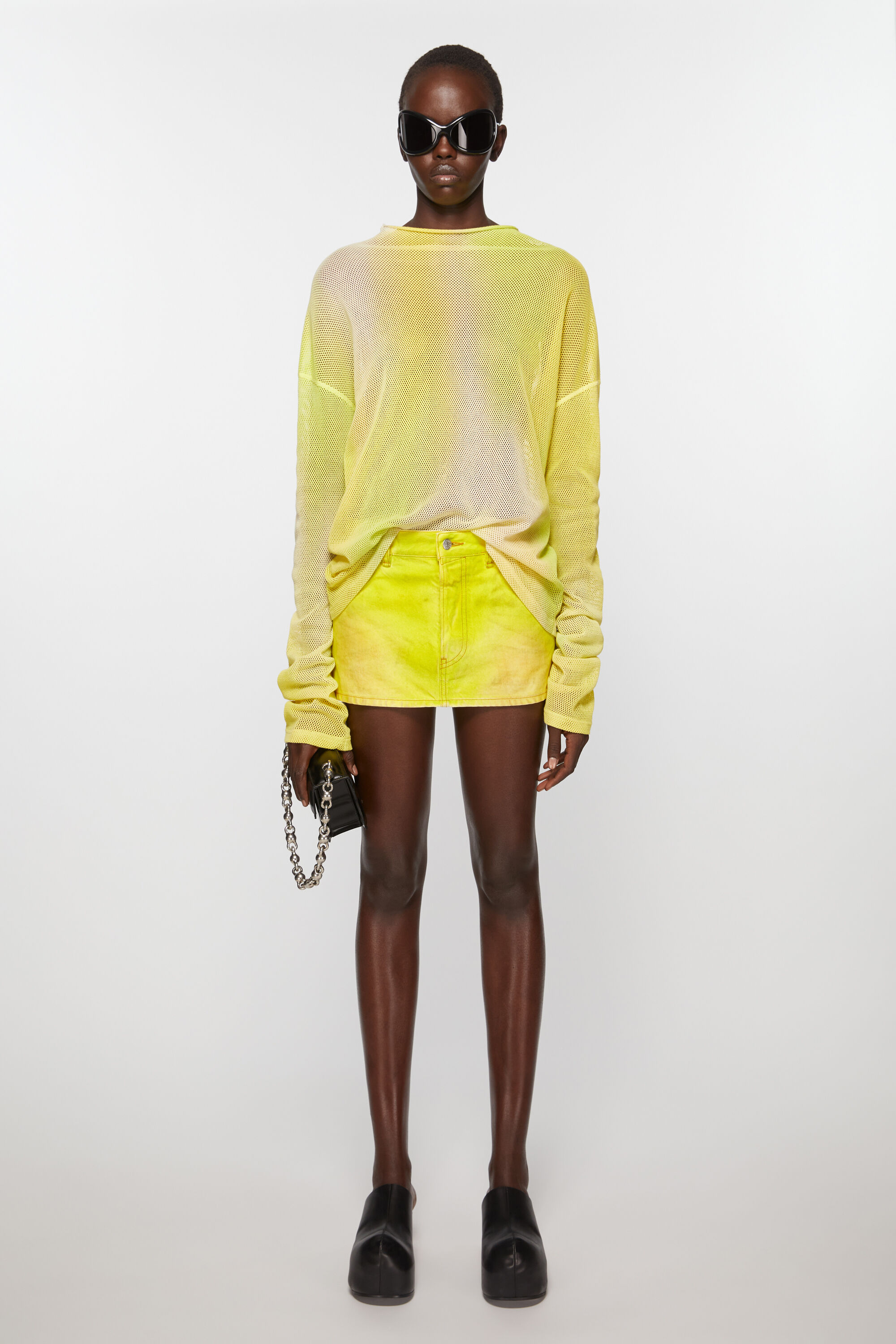 아크네 스튜디오 Acne Studios Denim mini skirt - Neon yellow
