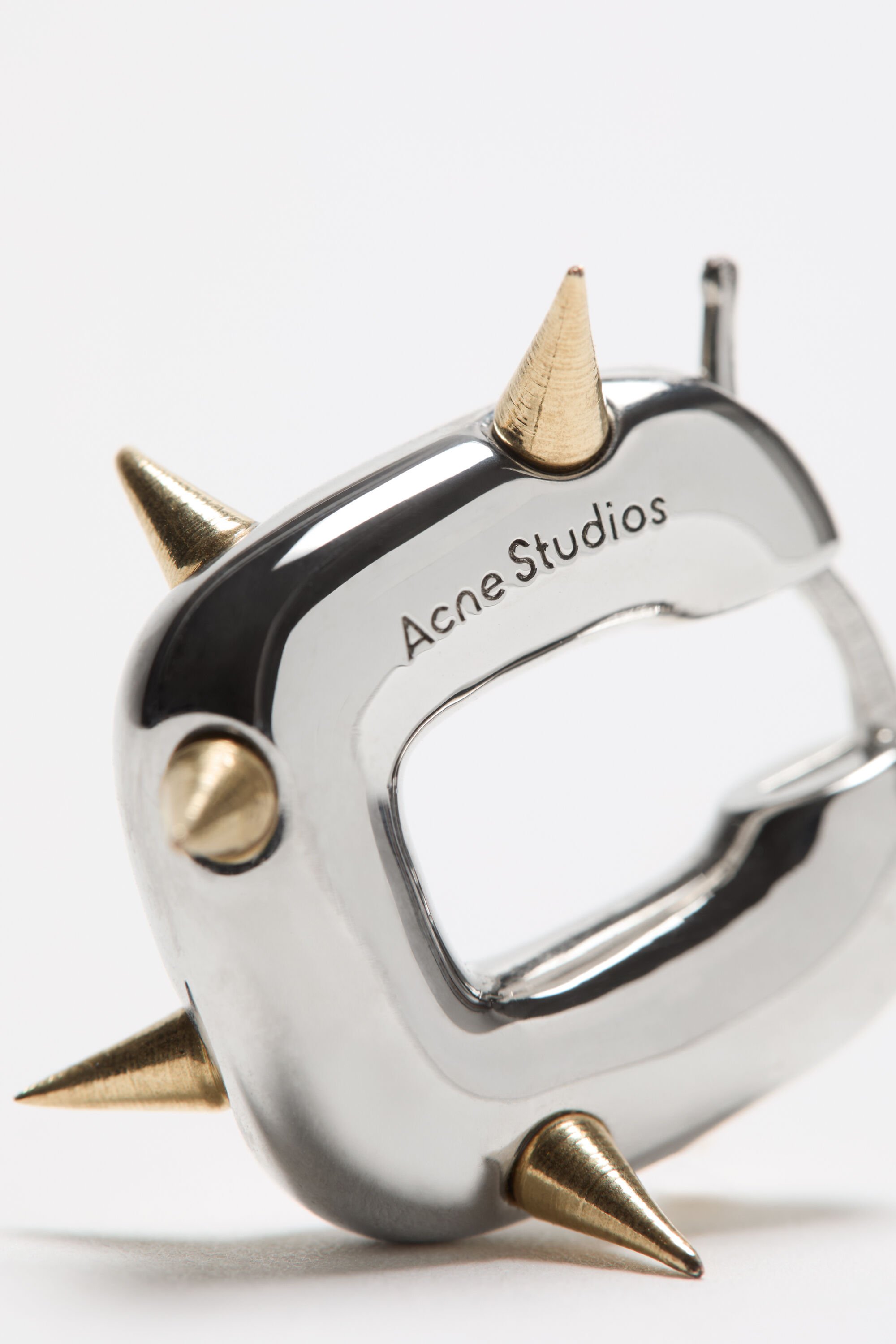 Acne Studios - Chunky loop earrings - Silver/Semi matt gold