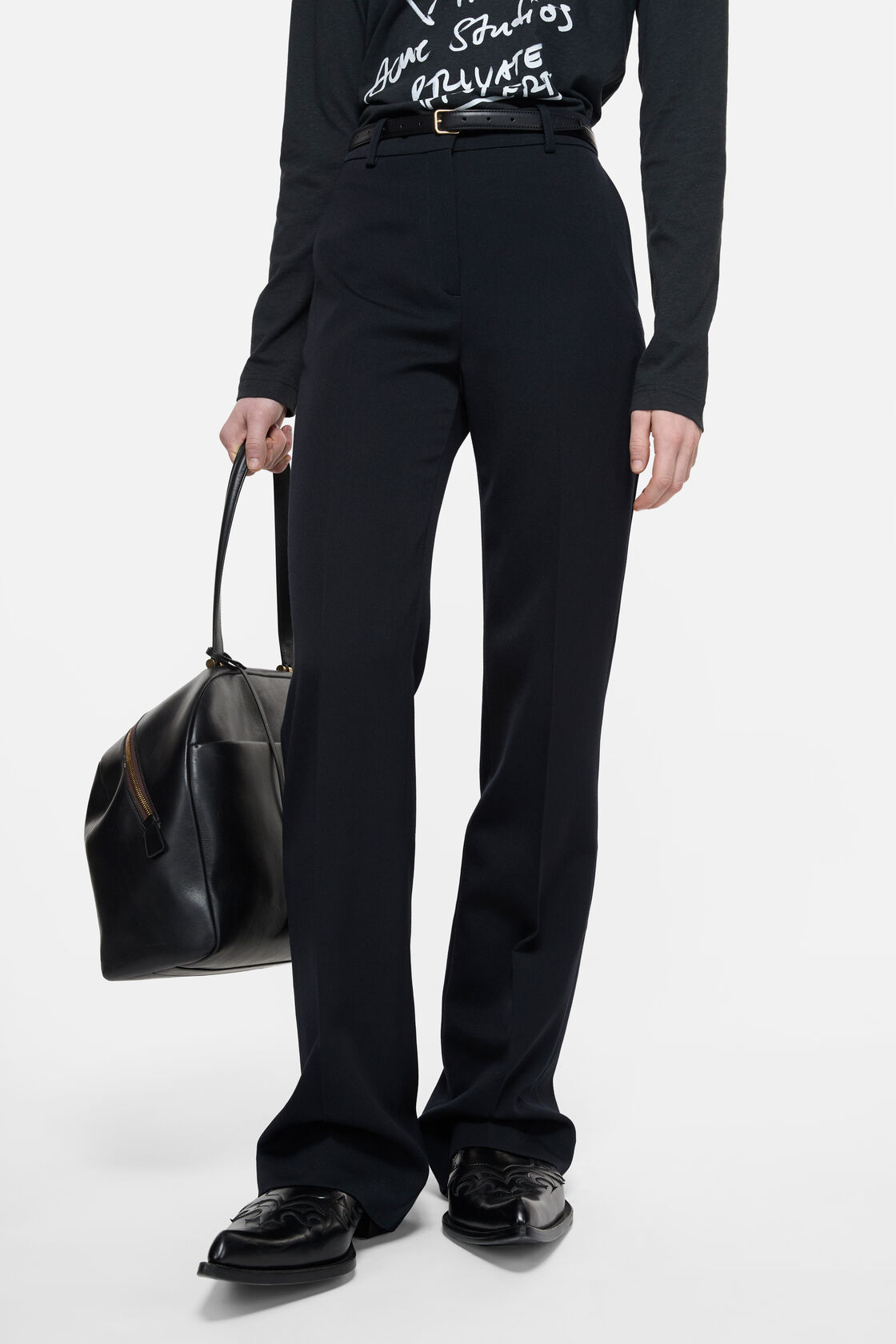 Tailored Wool Stripe Trousers, Navy blue, 2000x