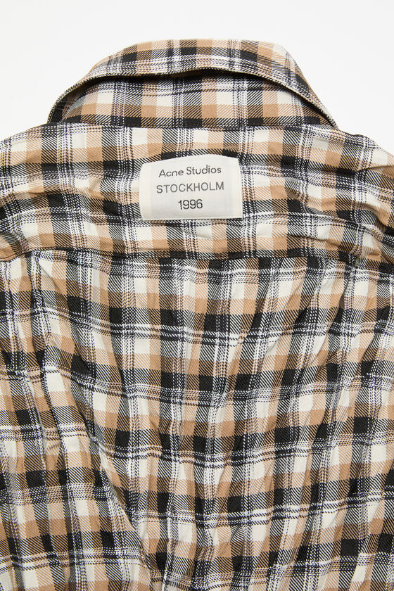 Acne Studios - Check button-up shirt - Brown