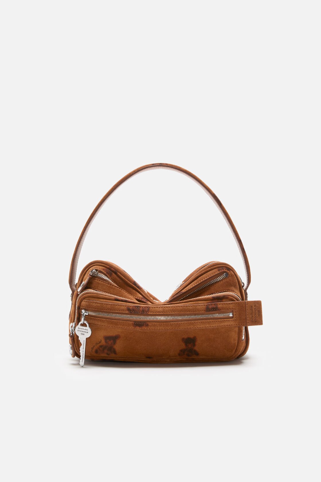 Camero Party Suede Shoulder Bag, Rust brown, 2000x