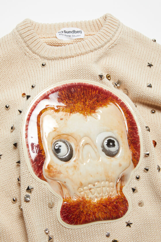 Acne Studios - Pullover mit Rundhalsausschnitt - Warmes Weiß 