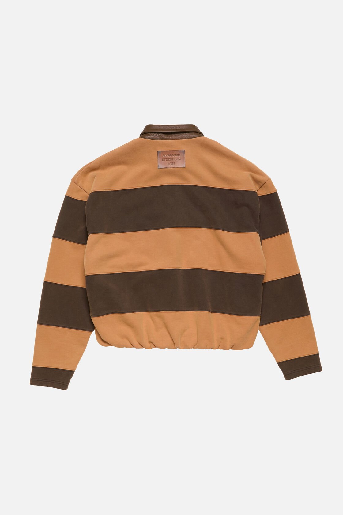 Striped polo sweater, Dark brown/cognac brown, 2000x