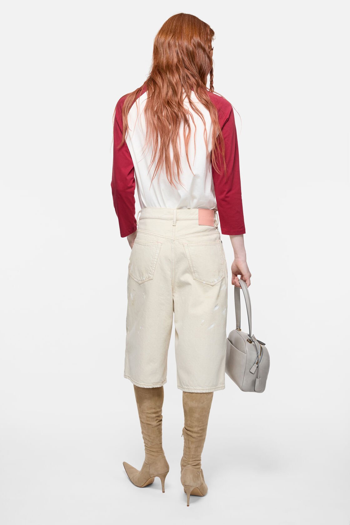 Stained denim shorts, White, 2000x