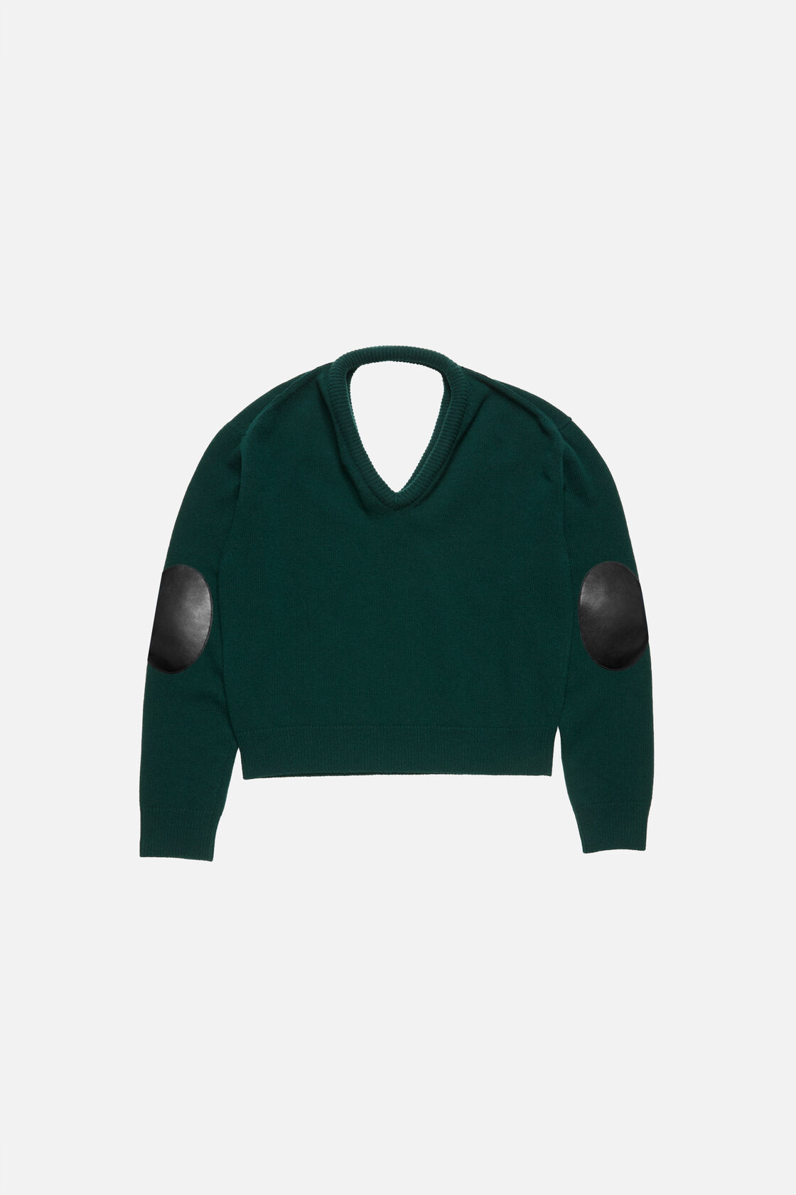 Wool knit with cut-out, Dark green, 2000x