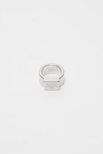 Acne Studios - Logo engraved signet ring - Silver