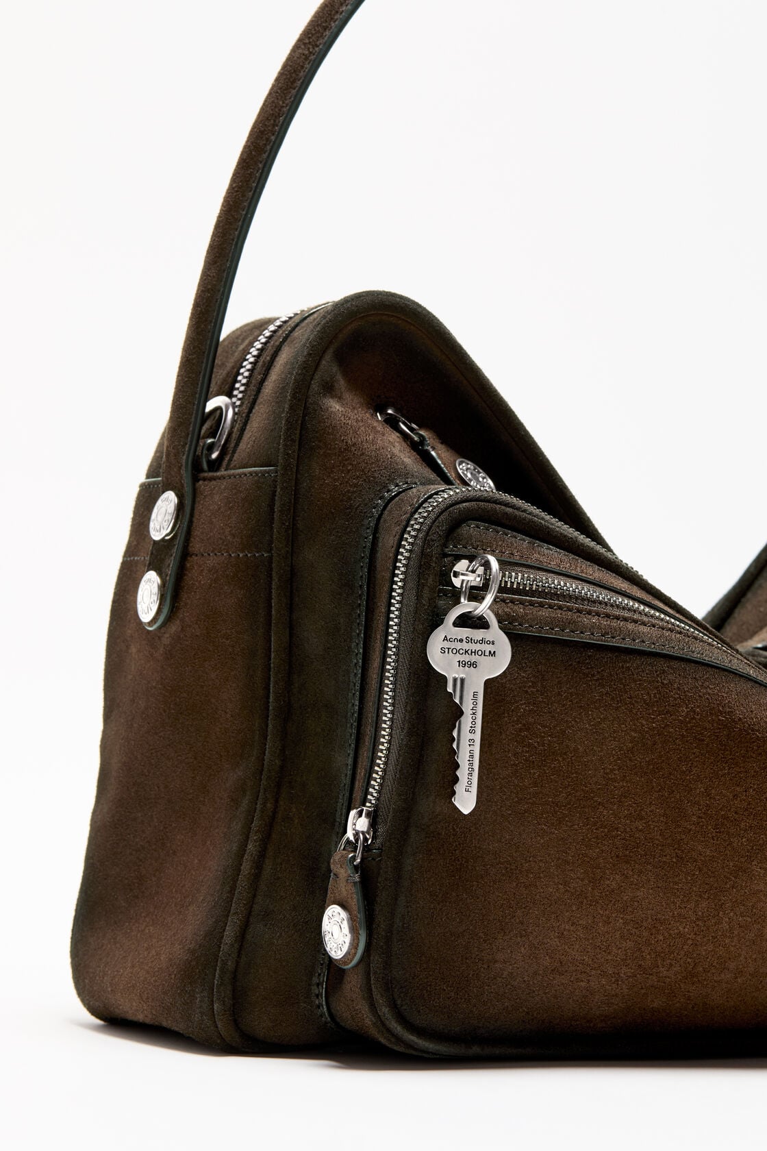 Camero Camera Suede Shoulder Bag, Dark brown, 2000x