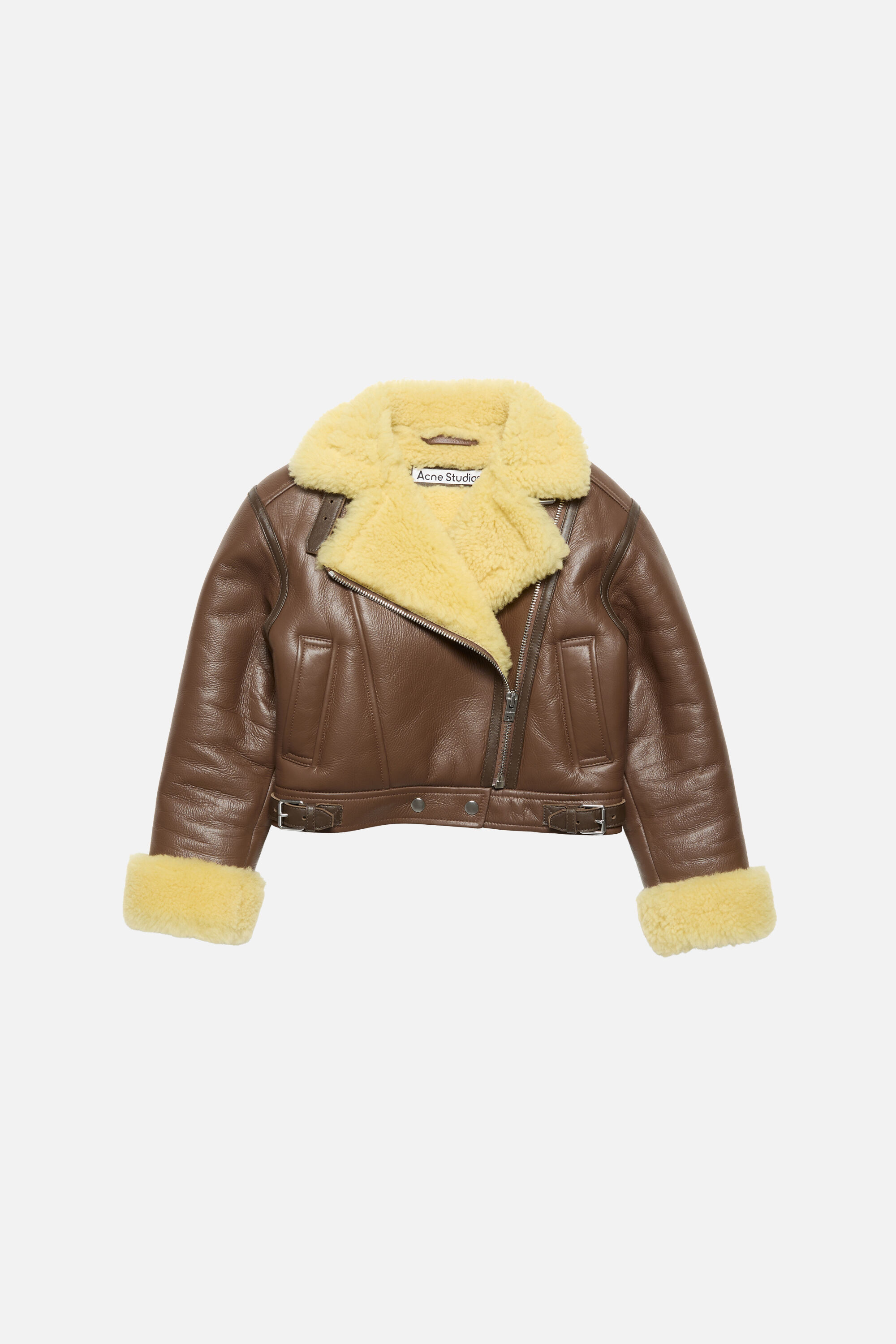 Acne Studios - シアリングバイカージャケット - ミッドブラウン