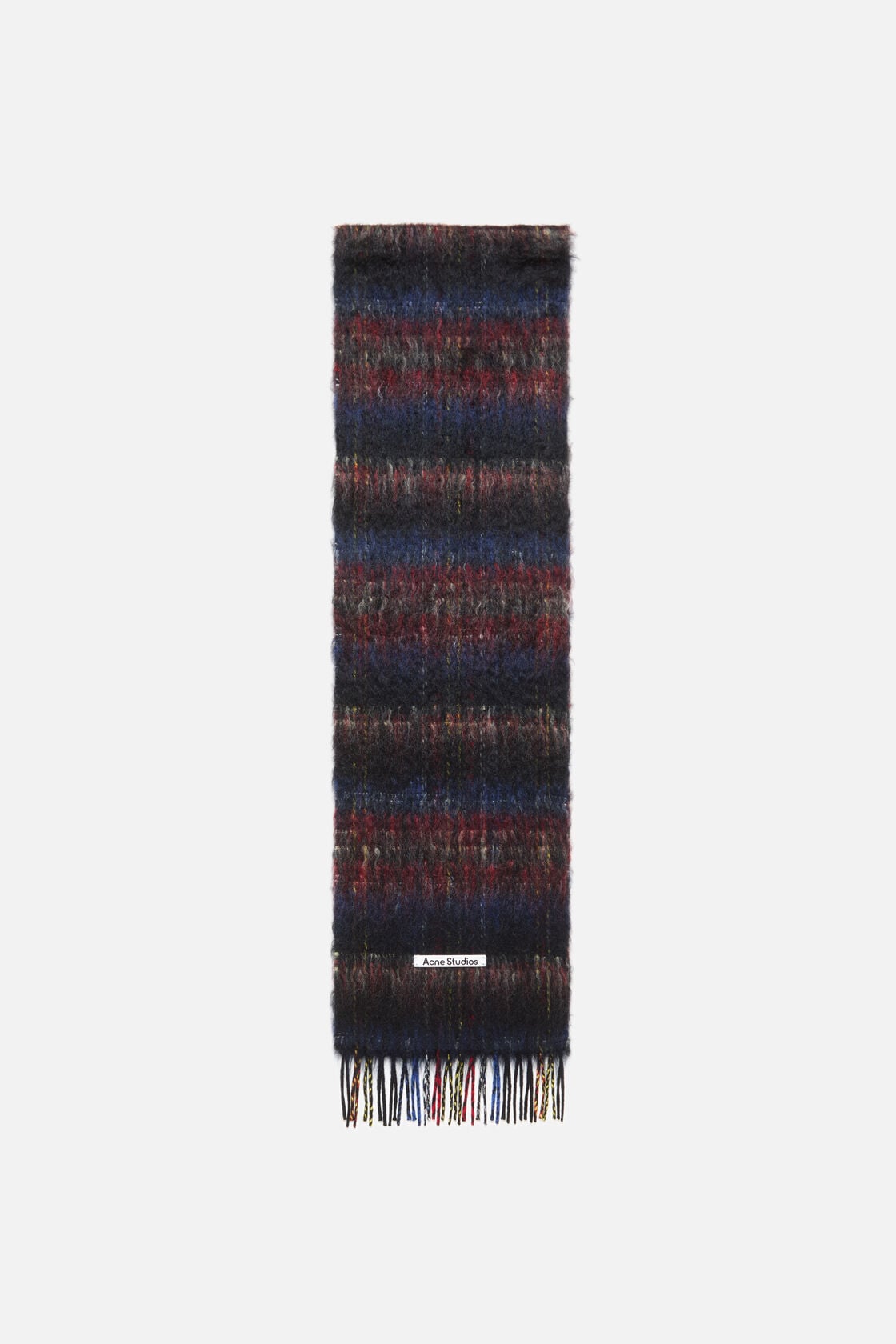 Fringed mohair scarf, Black/red, 2000x