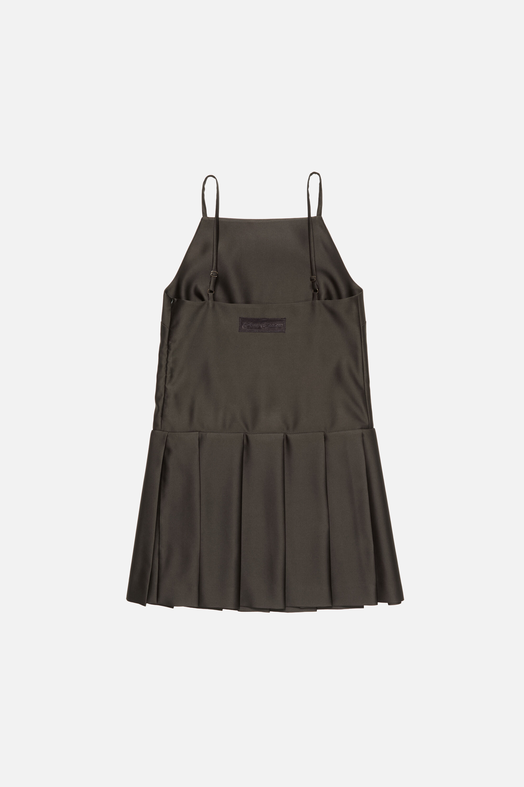 Acne Studios - Strap dress with pleated skirt - Dark chocolate brown