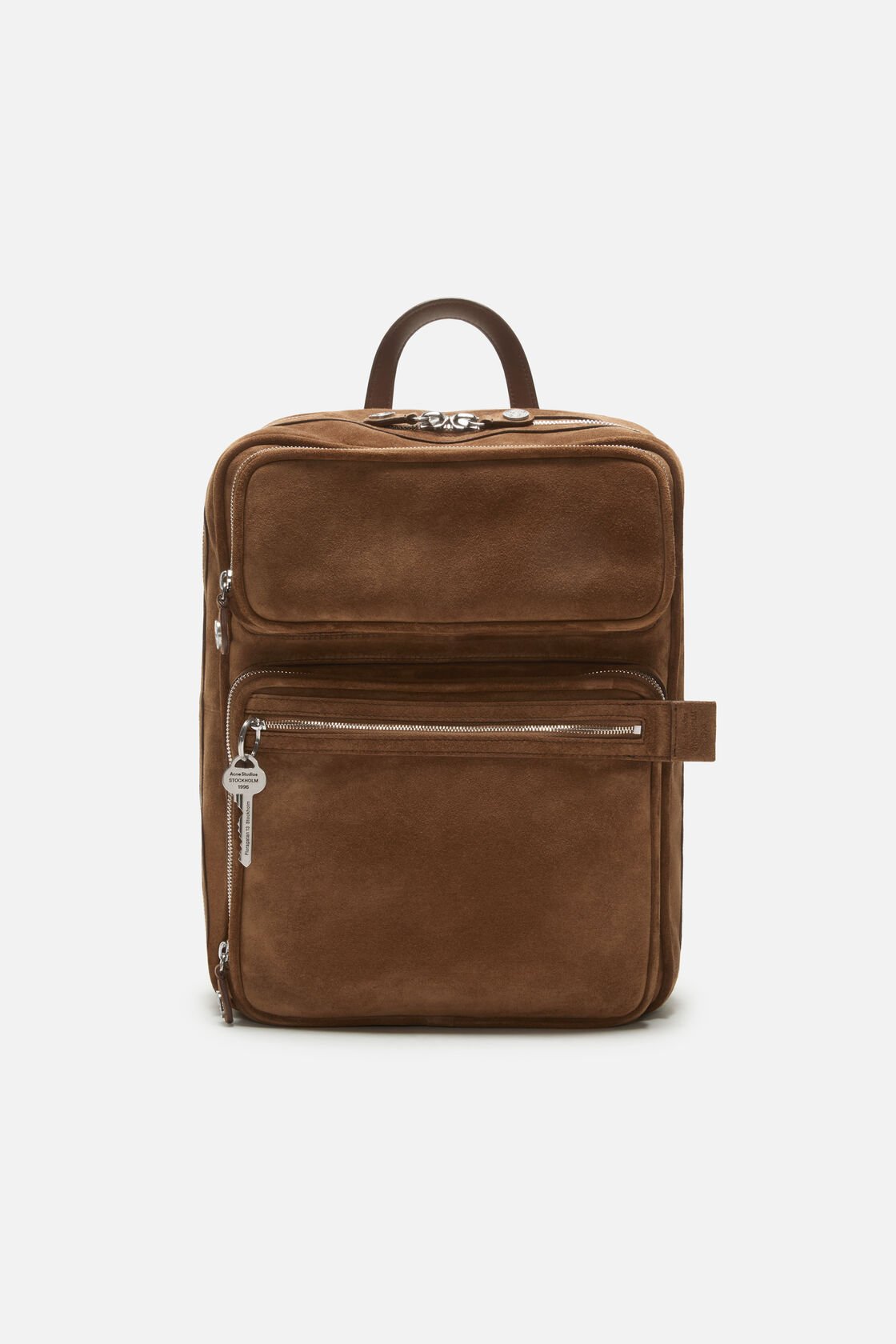 Camero Gym Suede Backpack, Cognac brown, 2000x