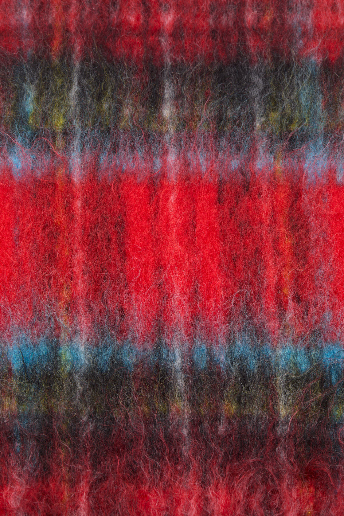 Mohair check scarf, Red/blue, 2000x