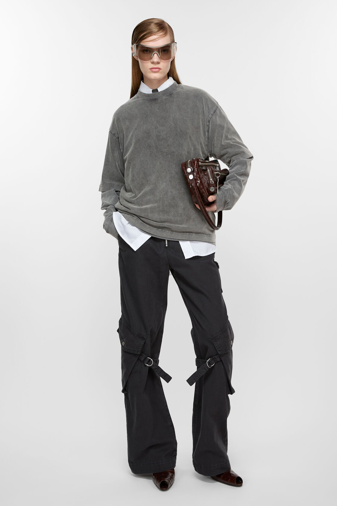 カーゴトラウザーズ, チャコールグレー, 2000x