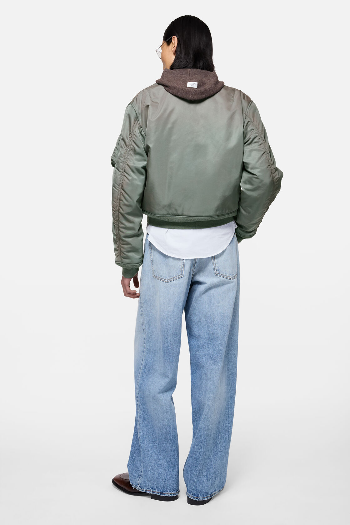 Washed bomber jacket, Stone grey, 2000x