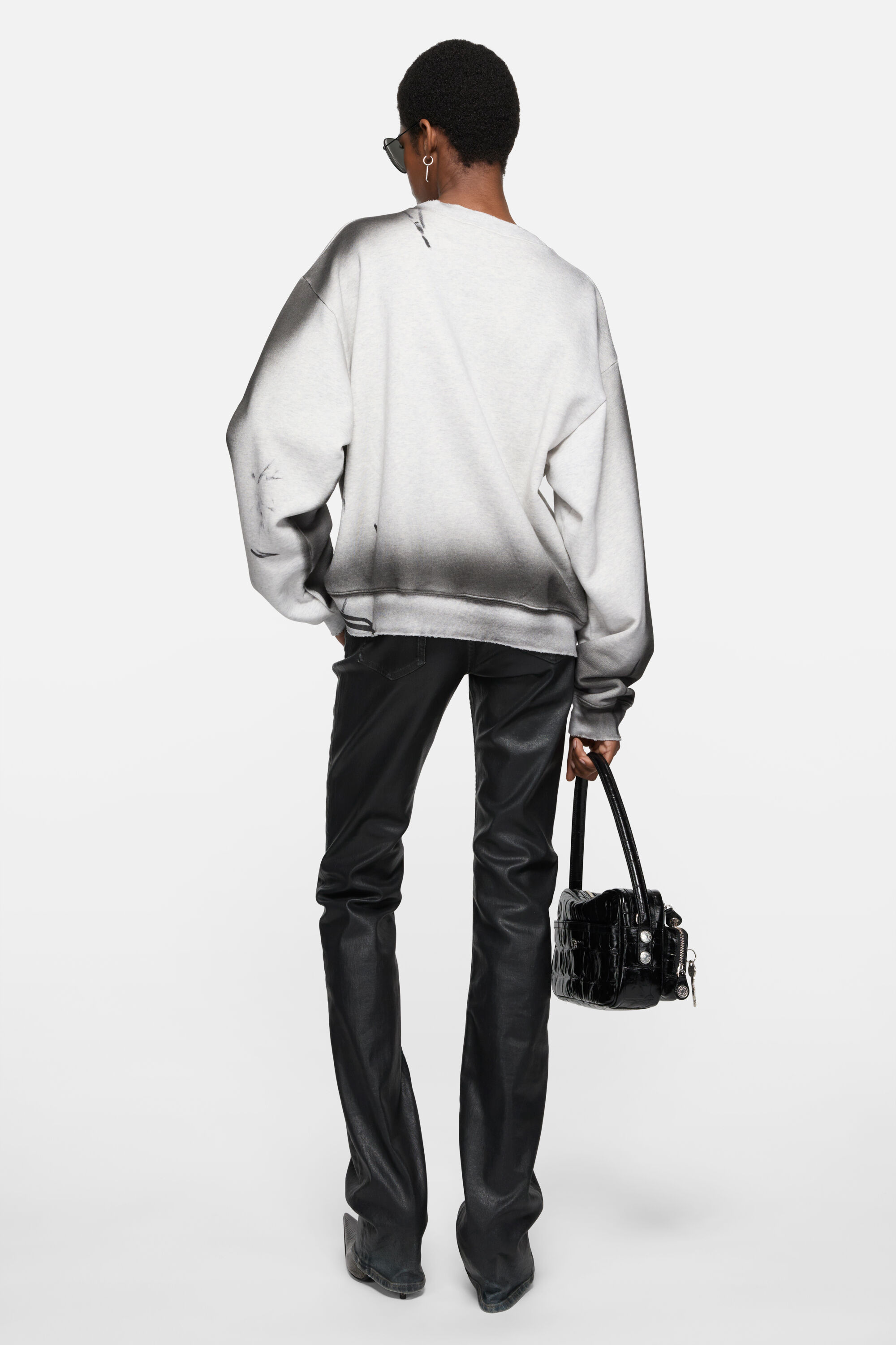 Acne Studios - フリースロゴスウェット - ペールグレーメランジ