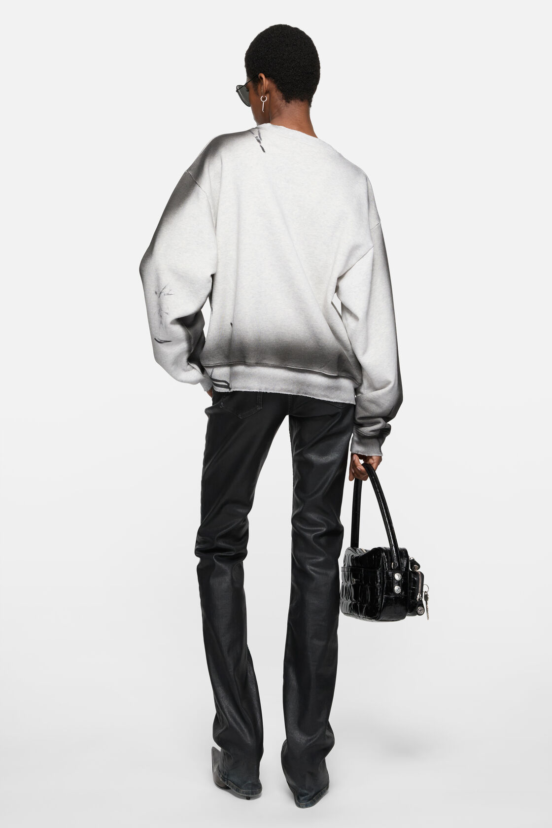 Fleece logo sweater, Pale Grey Melange, 2000x