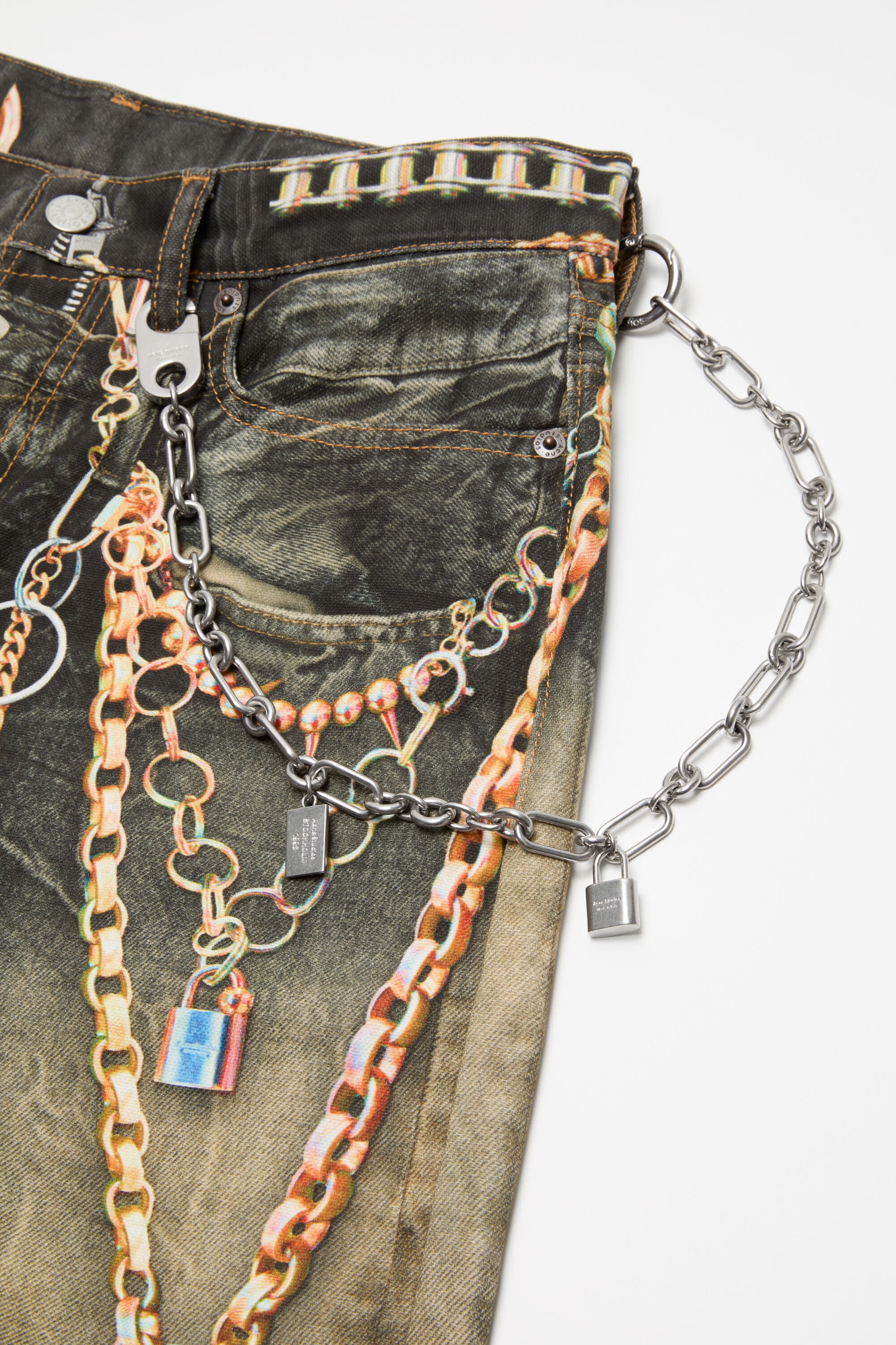 Acne Studios - Padlock keychain - Vintage silver