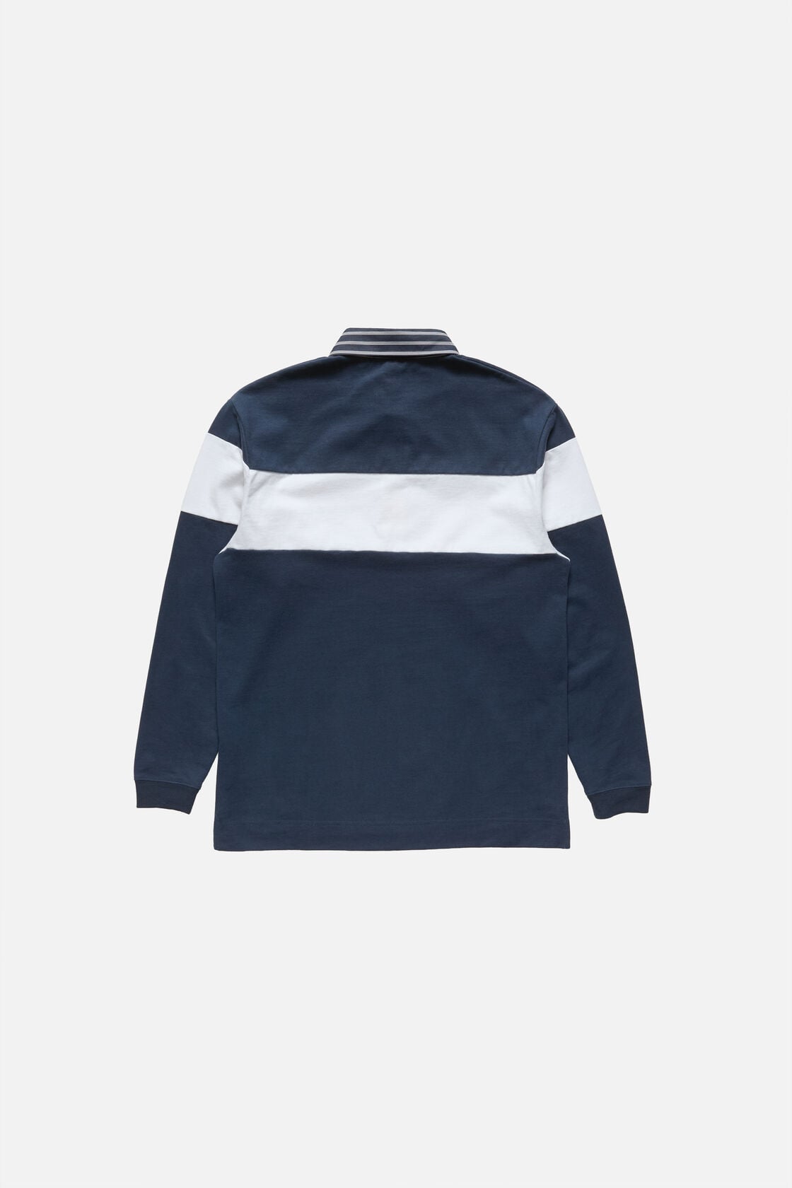 Striped polo sweatshirt, Navy/white, 2000x