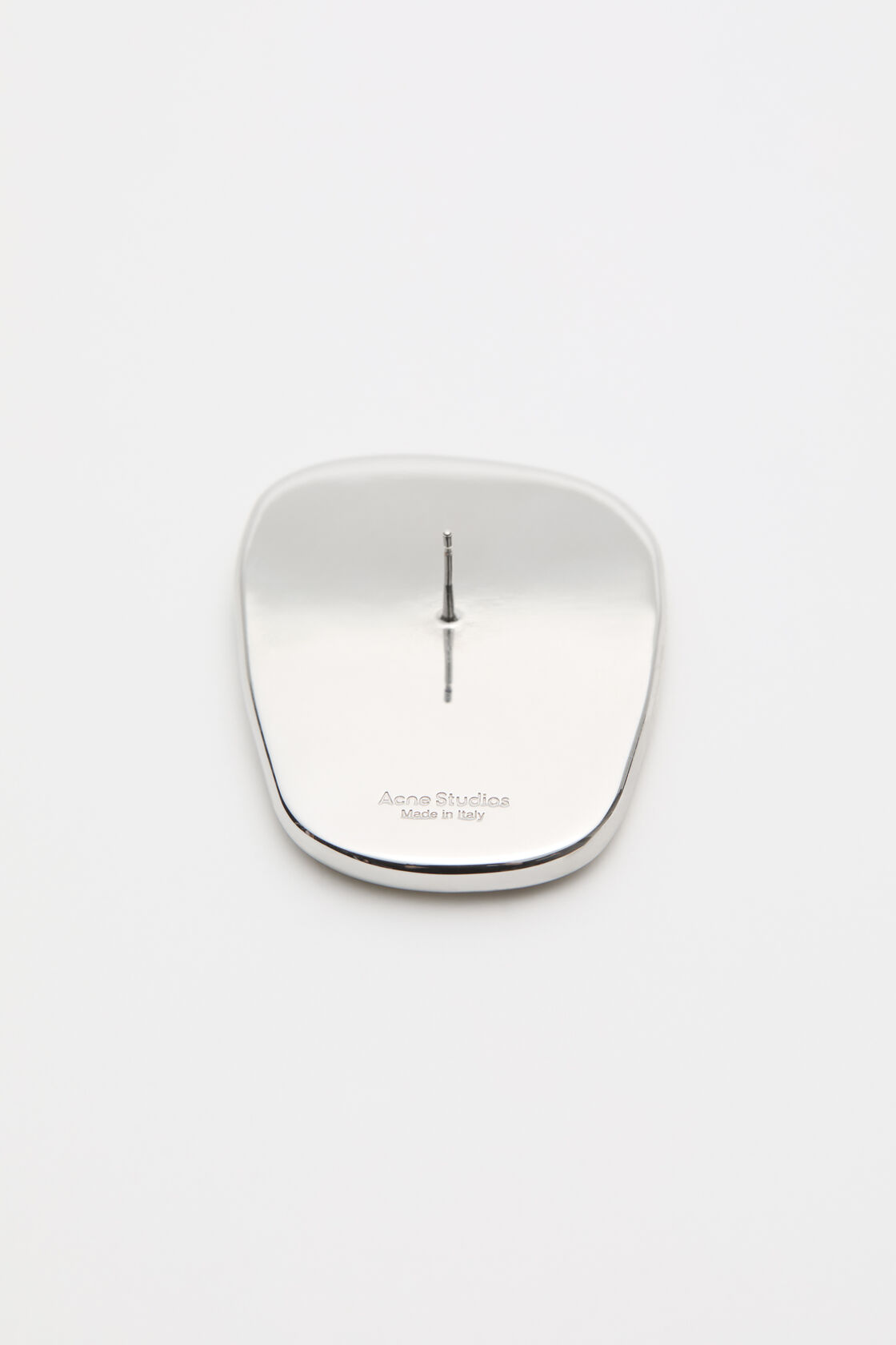 Resin plate earrings, Silver/Cream, 2000x