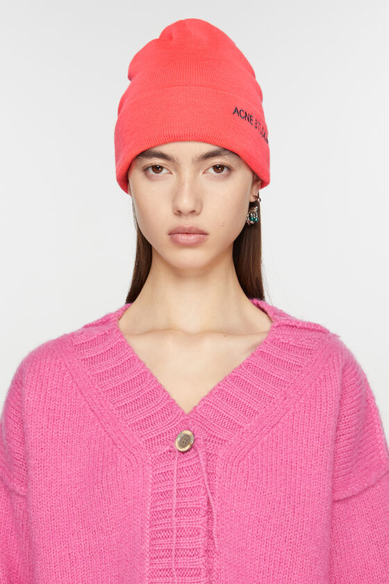 Acne Studios - Beanie mit aufgesticktem Logo - Fluorosa