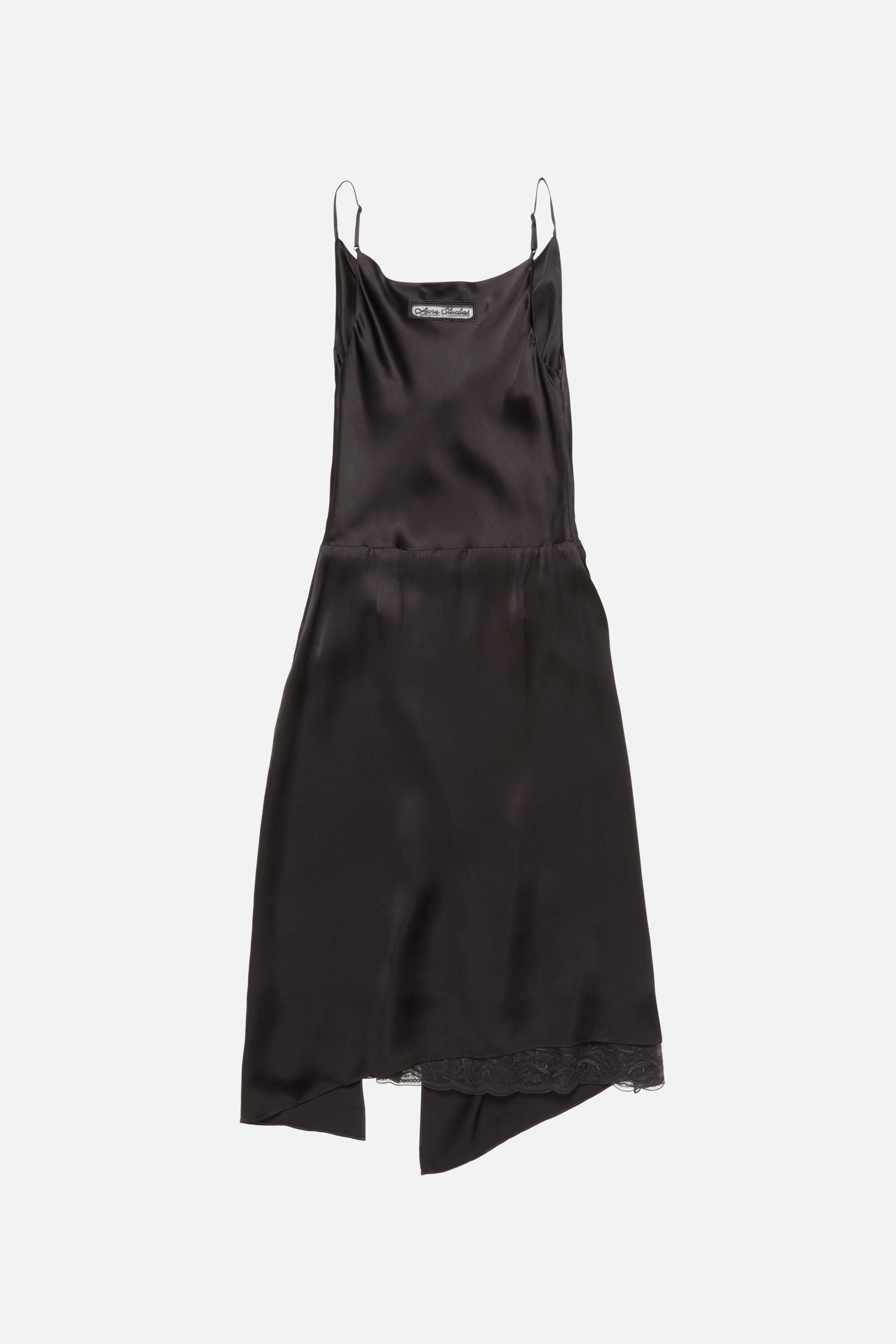 Acne Studios - 光沢のあるサテンスリップドレス - ダークブラウン