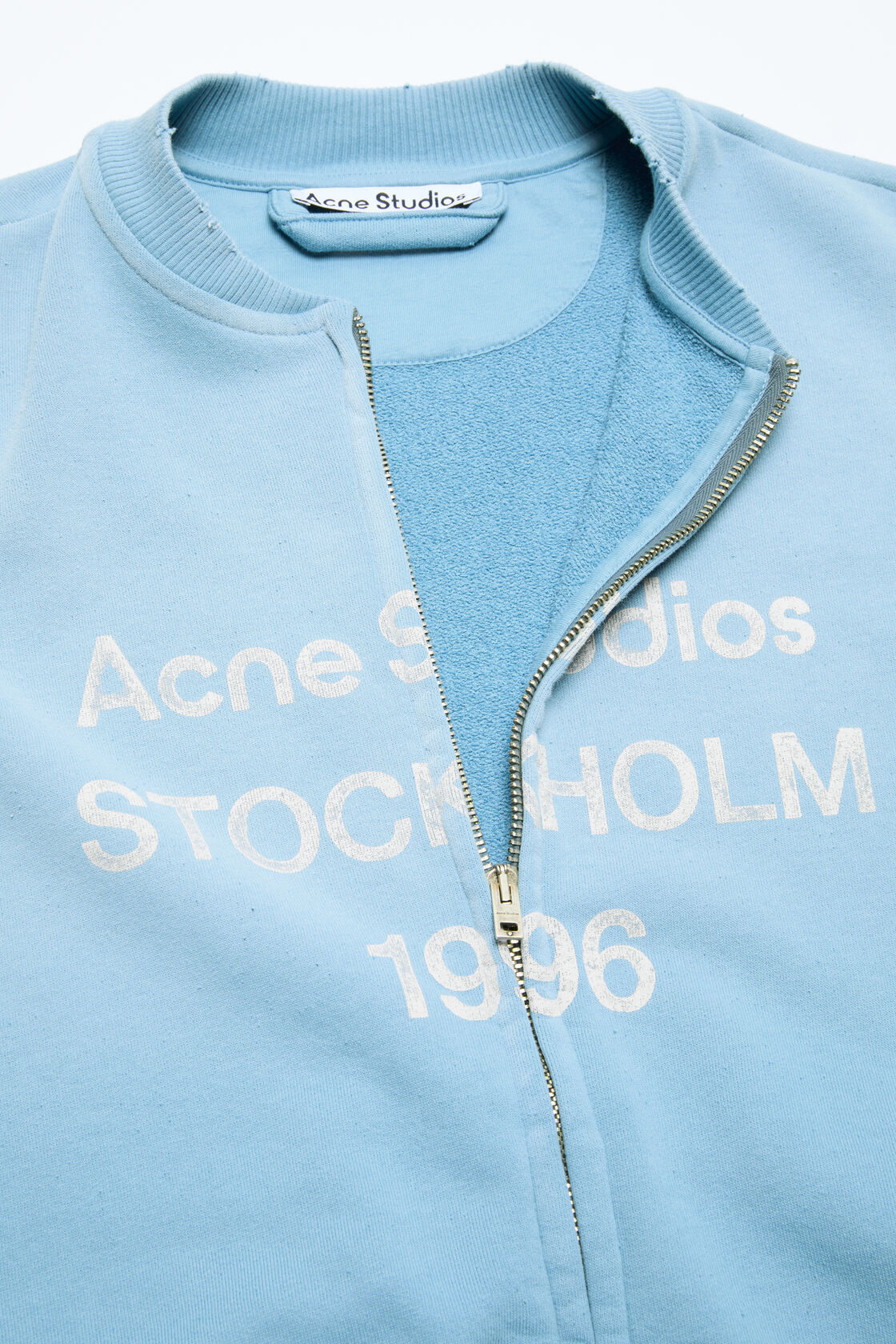 Washed zip-up cardigan, Cornflower blue, 2000x