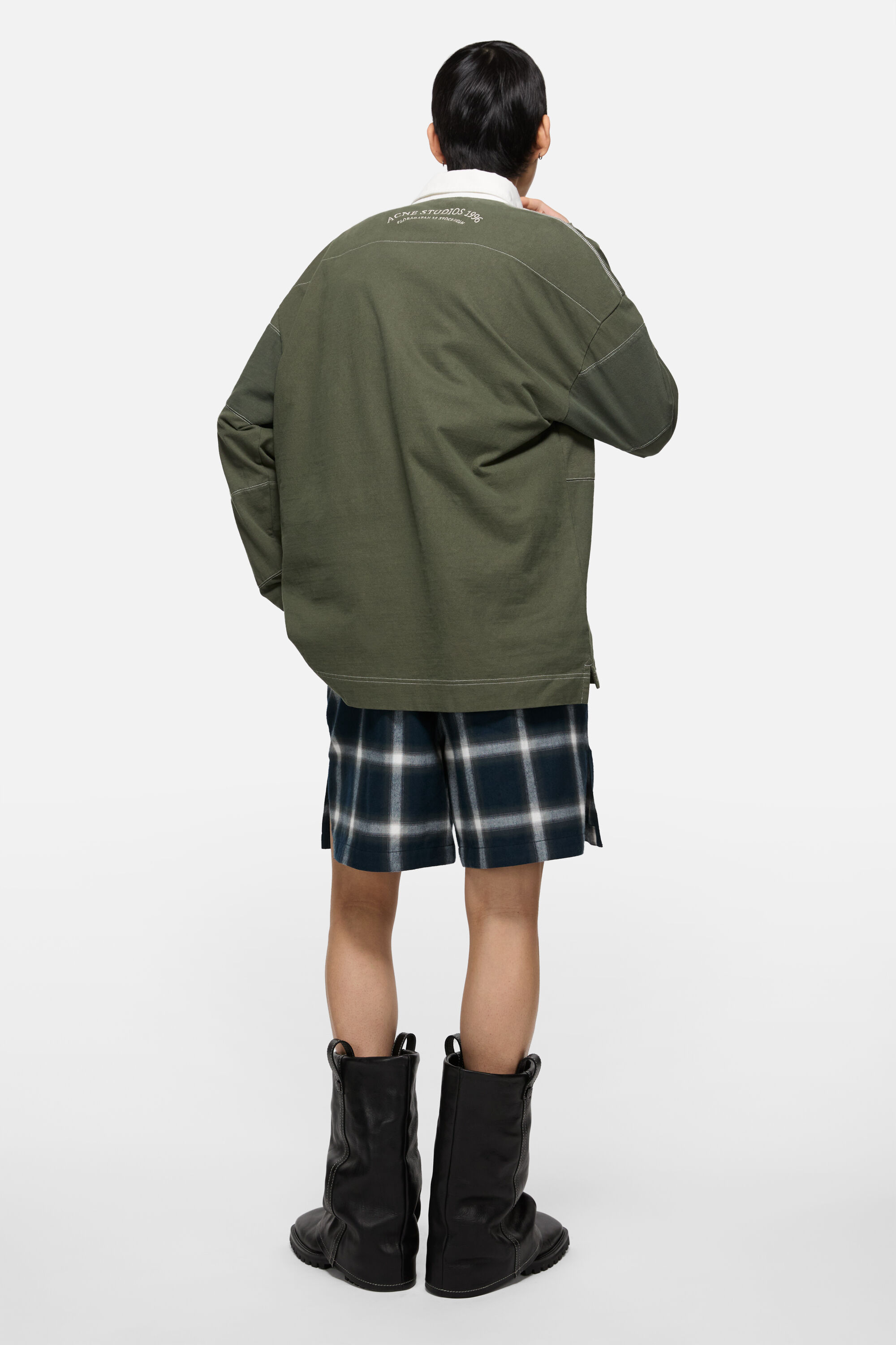 Acne Studios 長袖シャツ 46 オリーブグリーン Acne Studios Logo Longsleeve - Olive Green - FN-UX-TSHI000016