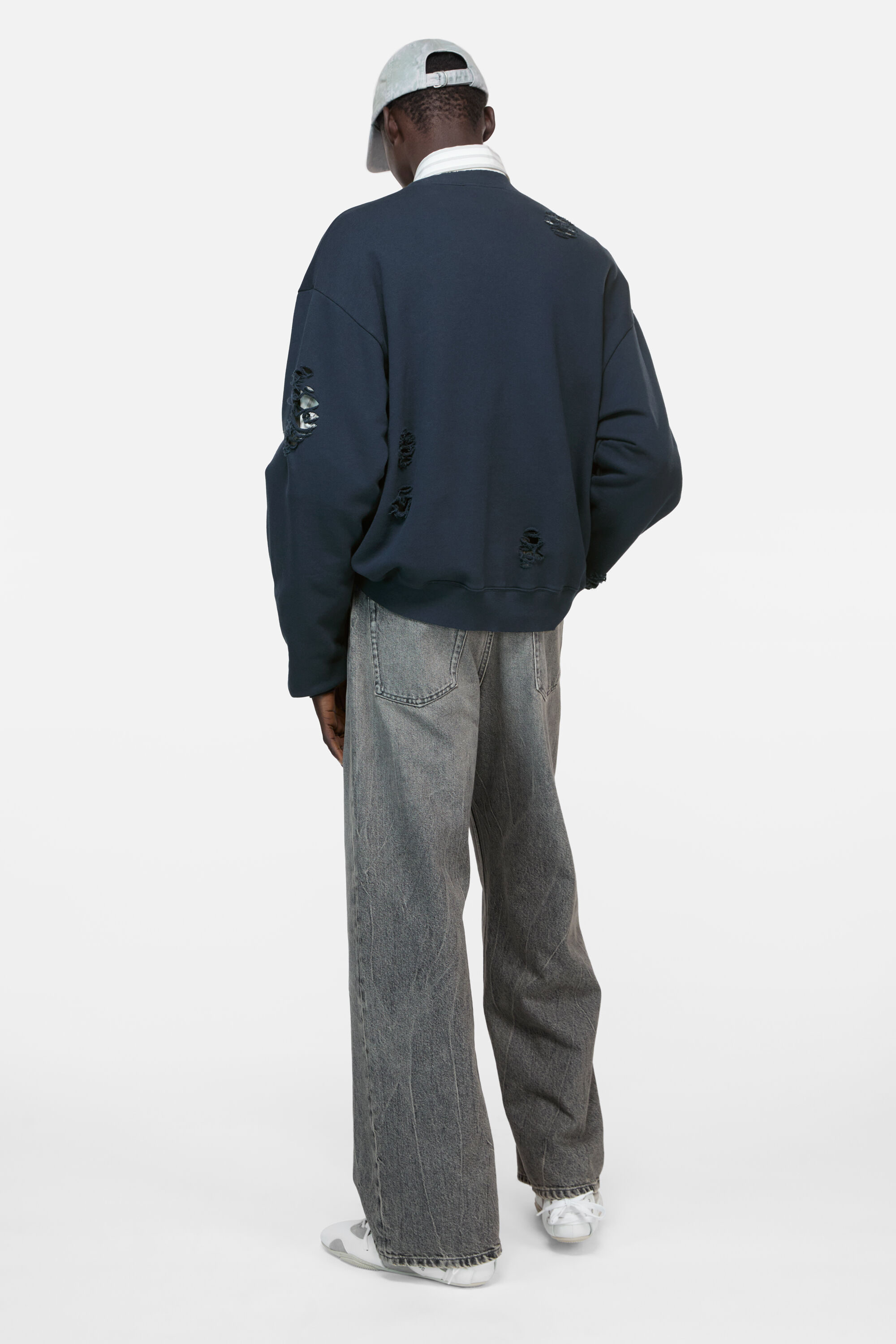 Acne Studios - ロゴフリーススウェットシャツ - ダークネイビー